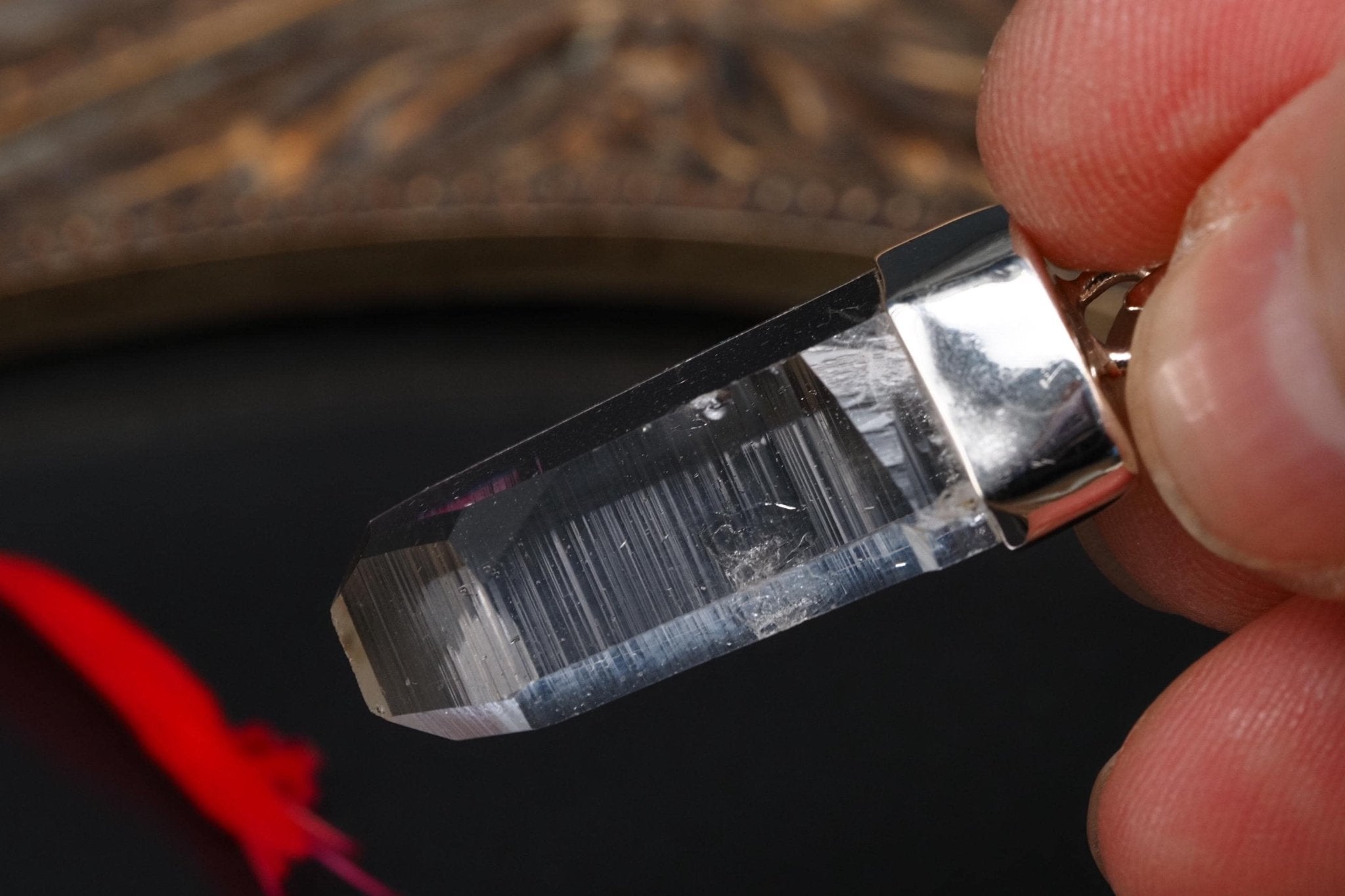 Lemurien Bergkristall Anhänger Silber Länge 37mm mit Öse