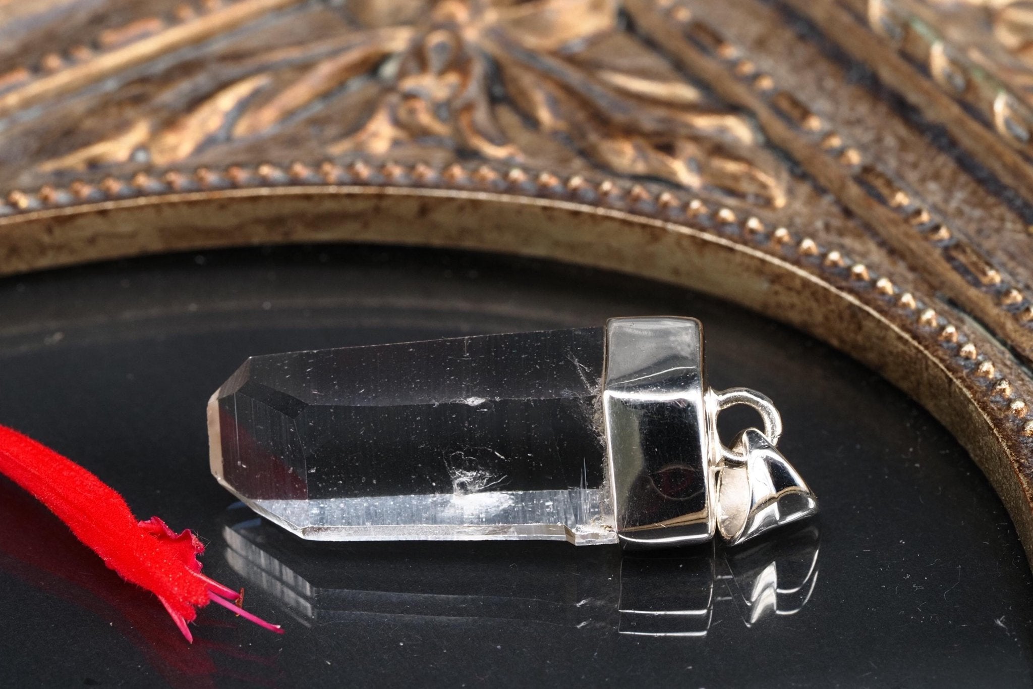 Lemurien Bergkristall Anhänger Silber Länge 37mm mit Öse