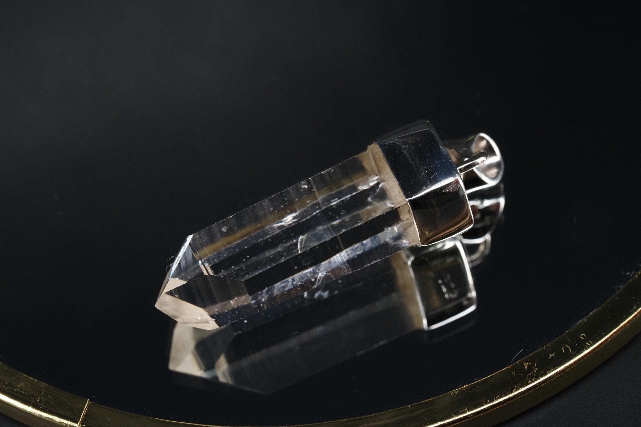 Lemurien Bergkristall Anhänger Silber Länge 39,1mm mit Öse