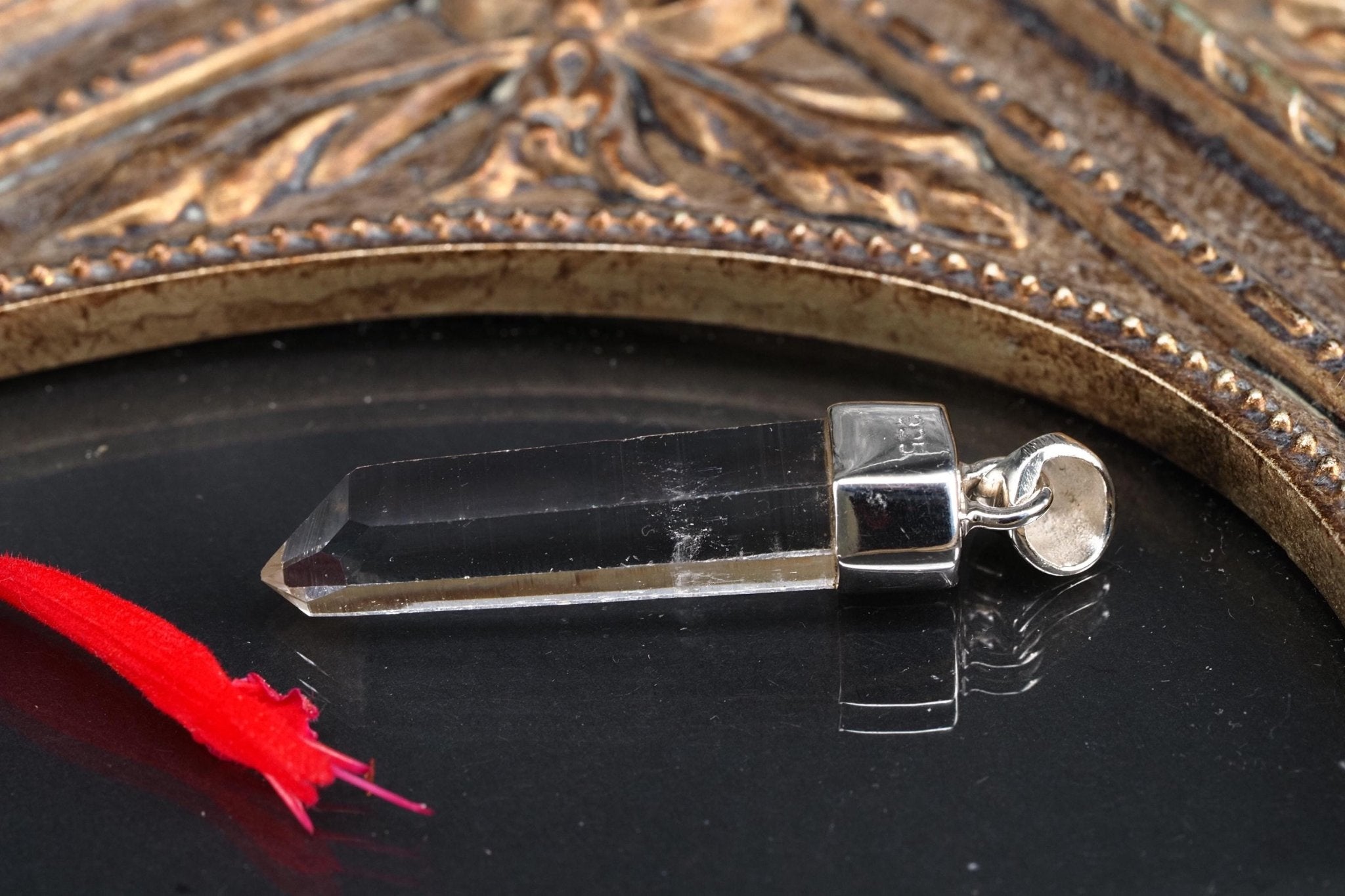 Lemurien Bergkristall Anhänger Silber Länge 40mm mit Öse