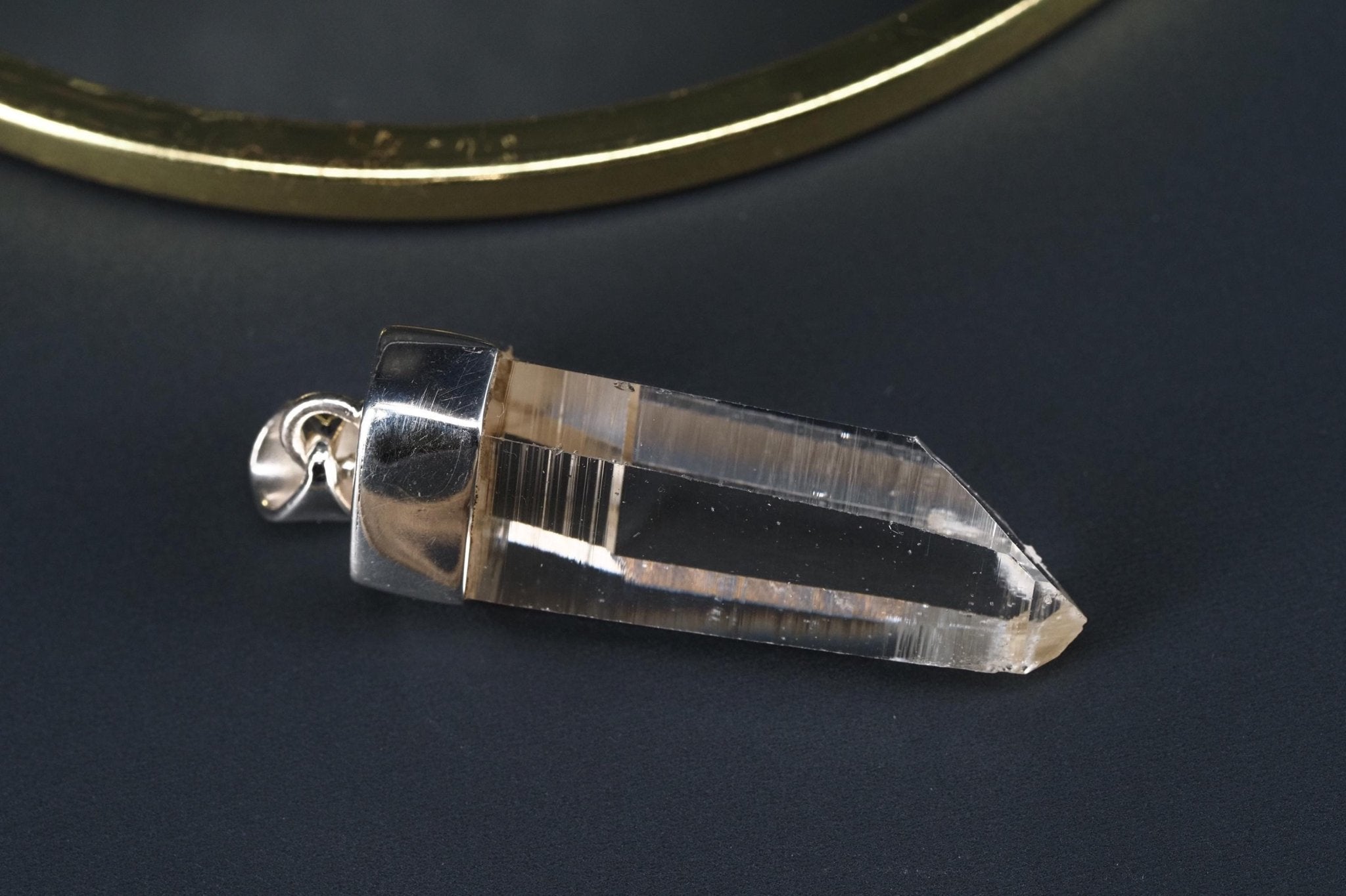 Lemurien Bergkristall Anhänger Silber Länge 42,9mm mit Öse