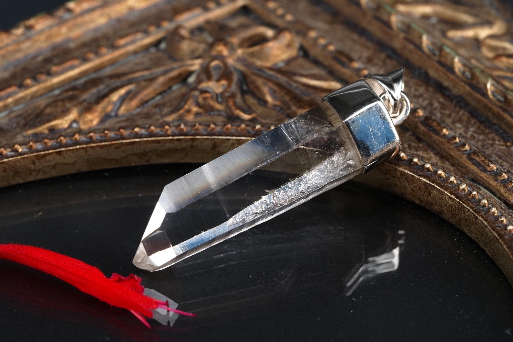 Lemurien Bergkristall Anhänger Silber Länge 44mm mit Öse