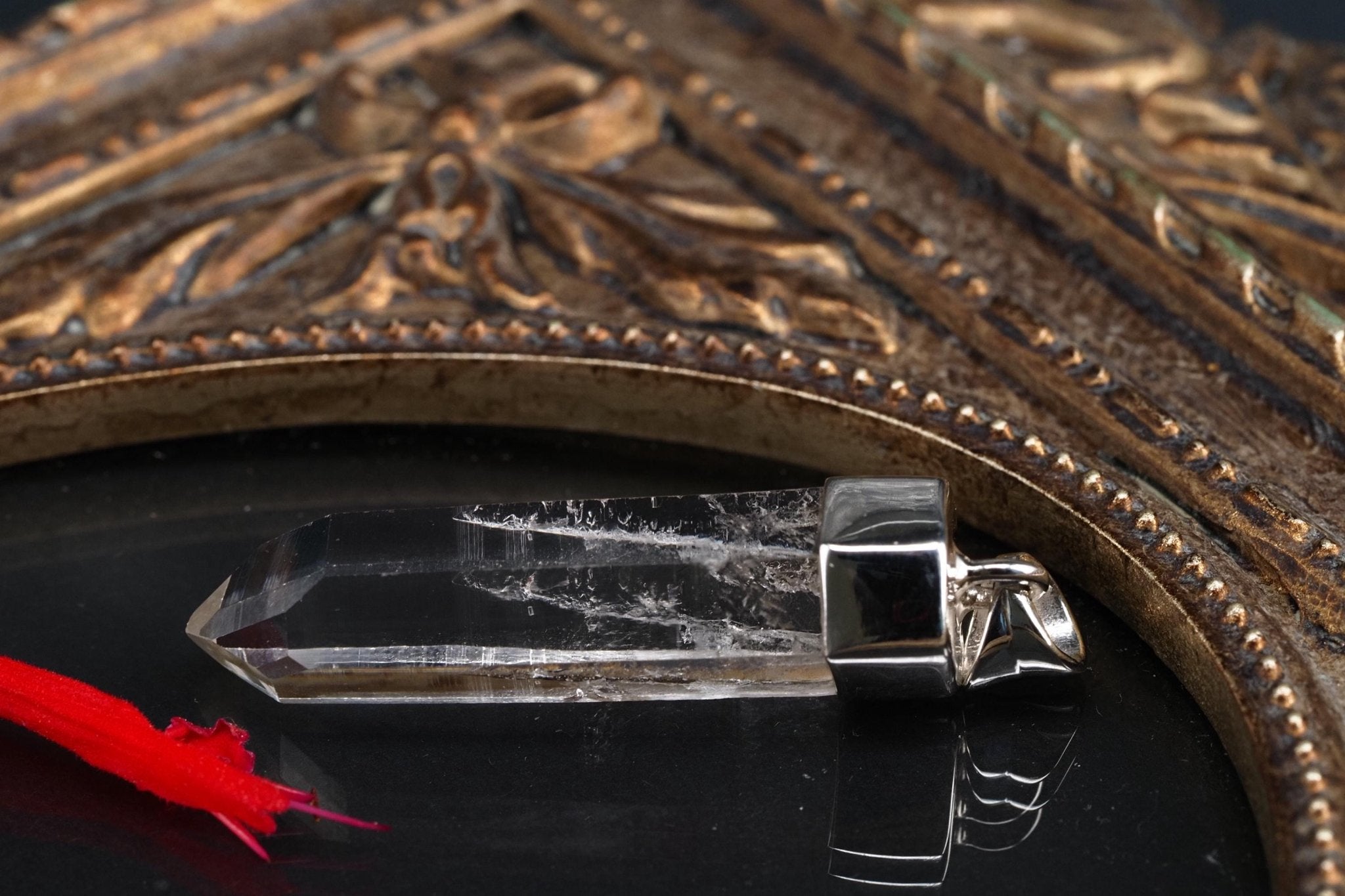 Lemurien Bergkristall Anhänger Silber Länge 44mm mit Öse