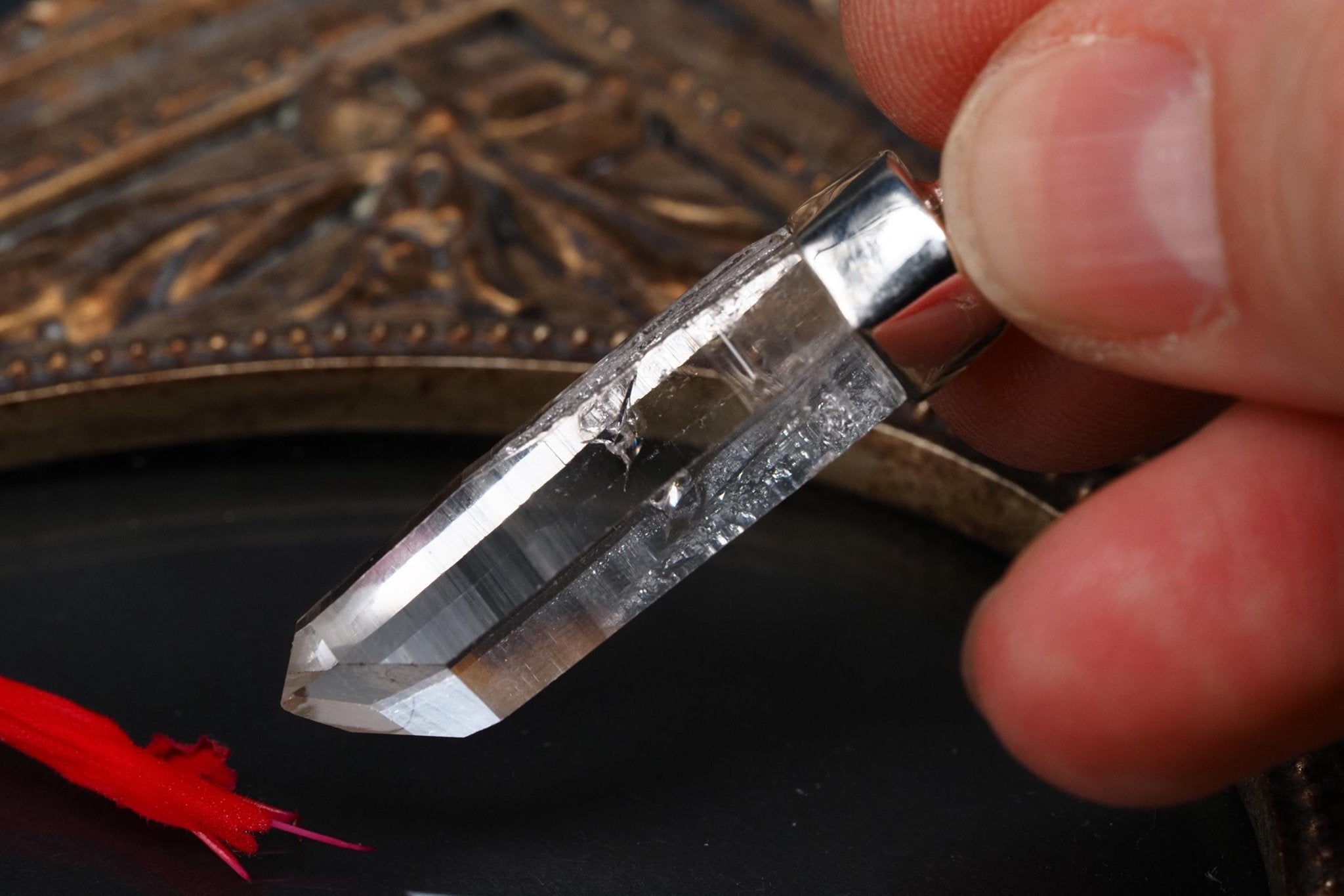 Lemurien Bergkristall Anhänger Silber Länge 44mm mit Öse