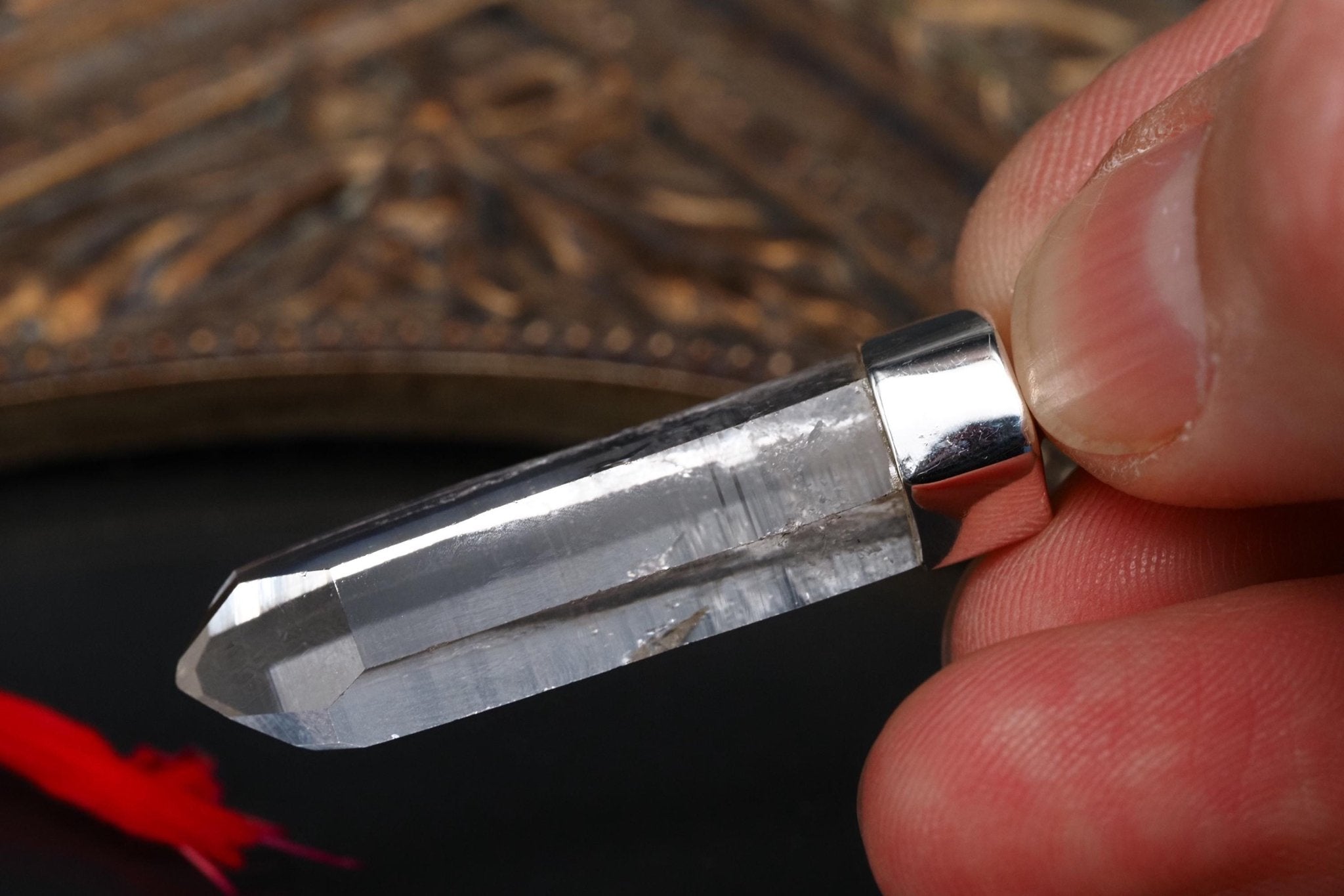 Lemurien Bergkristall Anhänger Silber Länge 44mm mit Öse