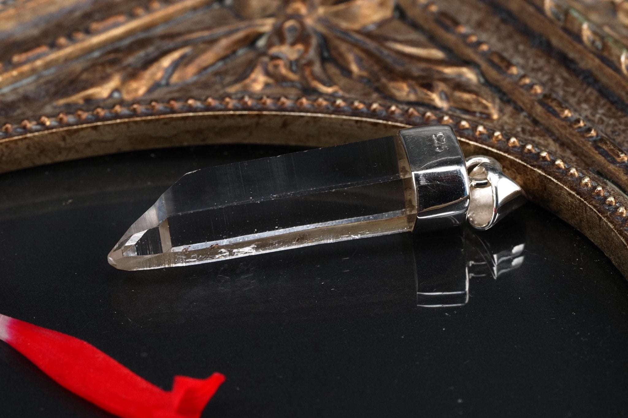 Lemurien Bergkristall Anhänger Silber Länge 44mm mit Öse