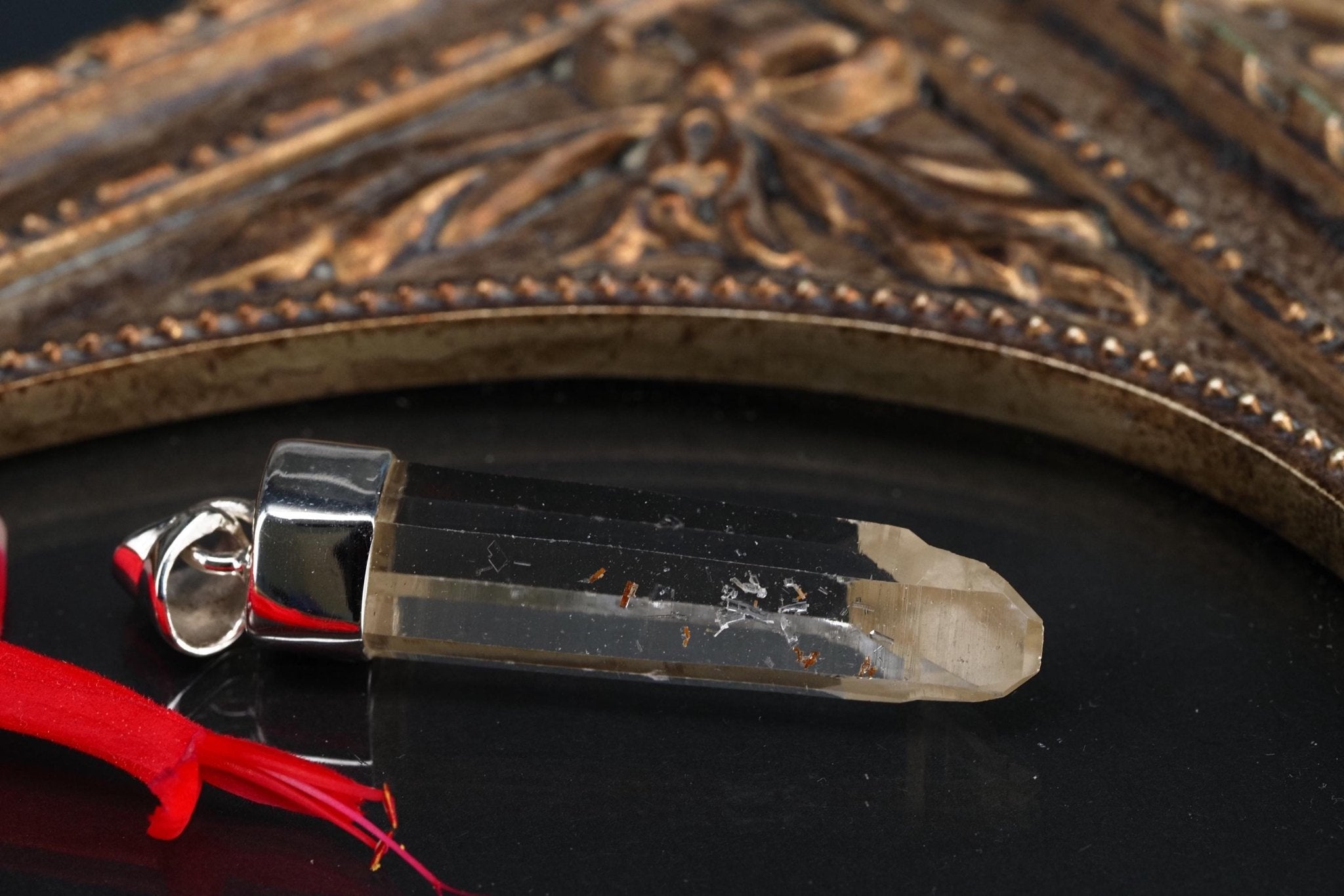 Lemurien Bergkristall Anhänger Silber Länge 45mm mit Öse