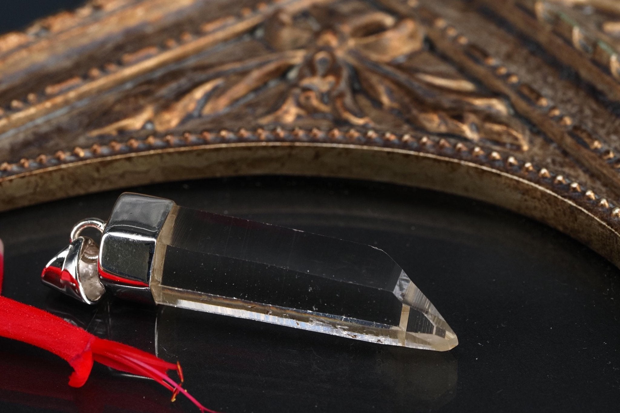 Lemurien Bergkristall Anhänger Silber Länge 45mm mit Öse