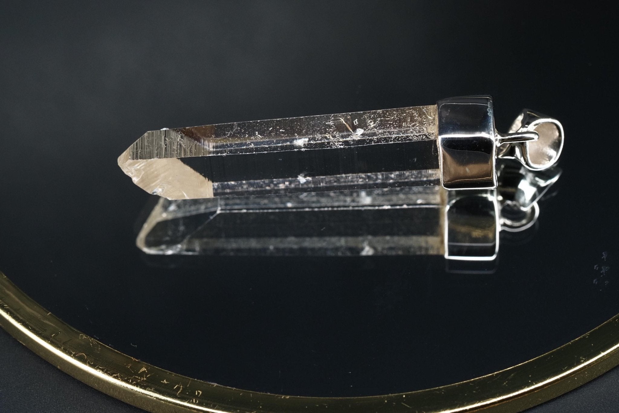 Lemurien Bergkristall Anhänger Silber Länge 46,9mm mit Öse