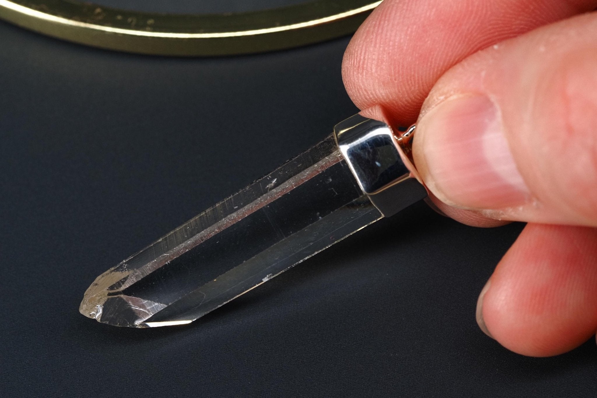 Lemurien Bergkristall Anhänger Silber Länge 46,9mm mit Öse