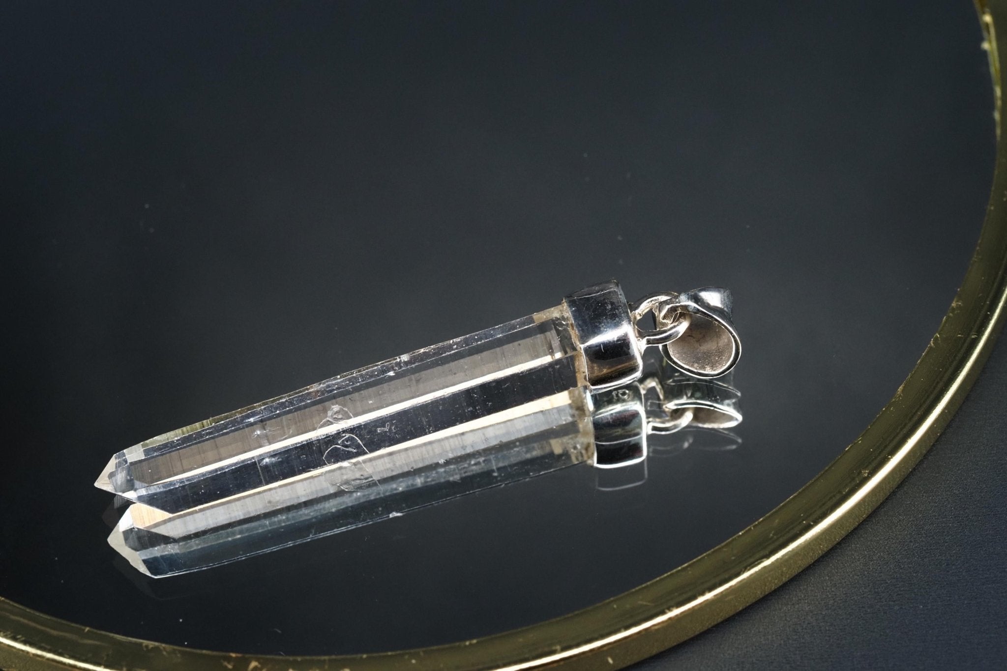 Lemurien Bergkristall Anhänger Silber Länge 46mm mit Öse