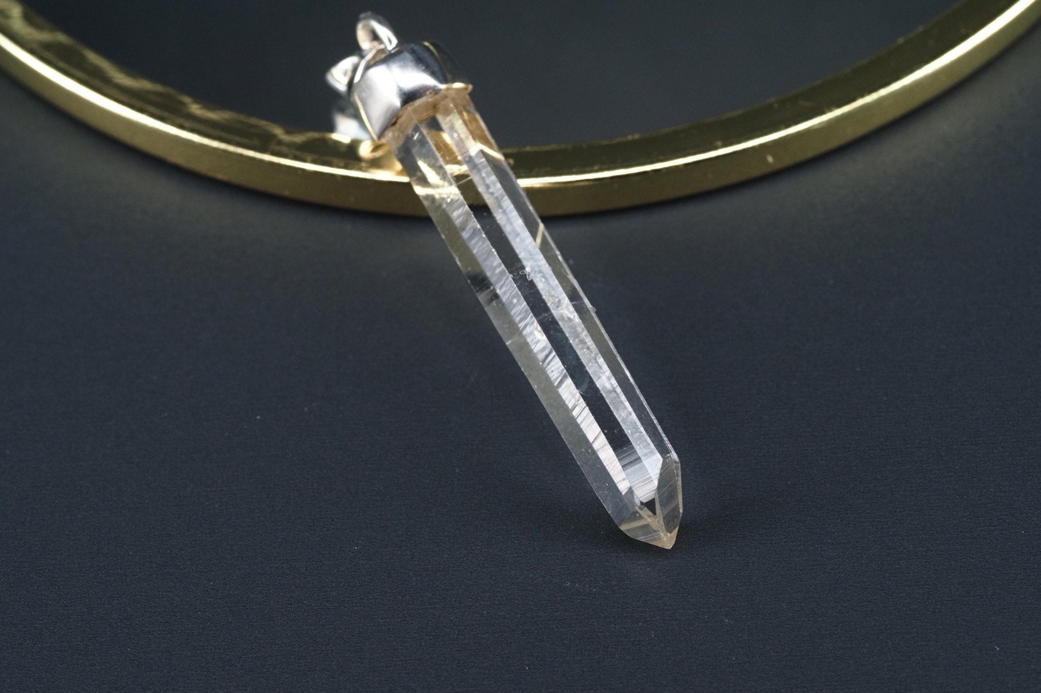 Lemurien Bergkristall Anhänger Silber Länge 46mm mit Öse