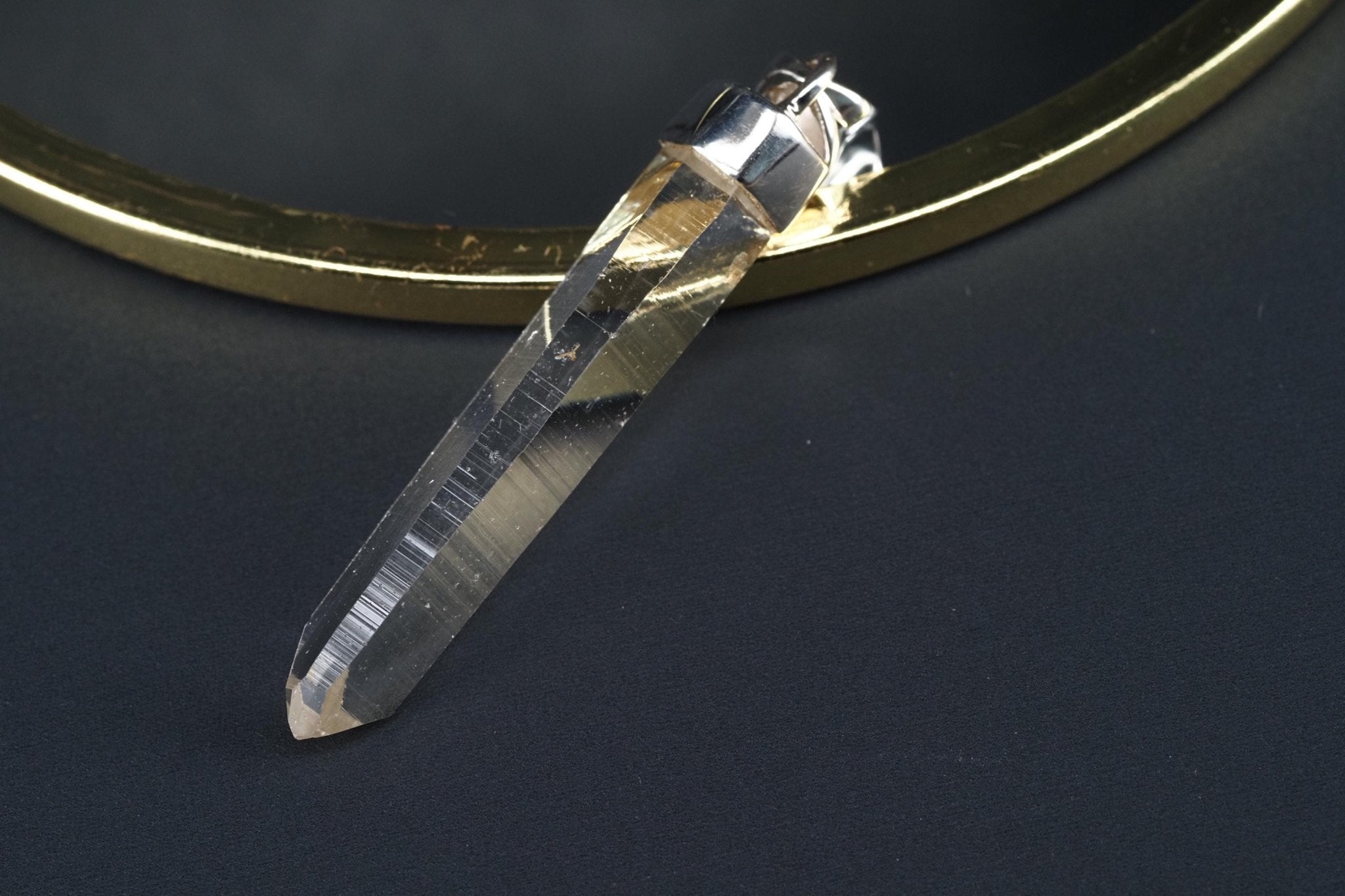 Lemurien Bergkristall Anhänger Silber Länge 49,7mm mit Öse