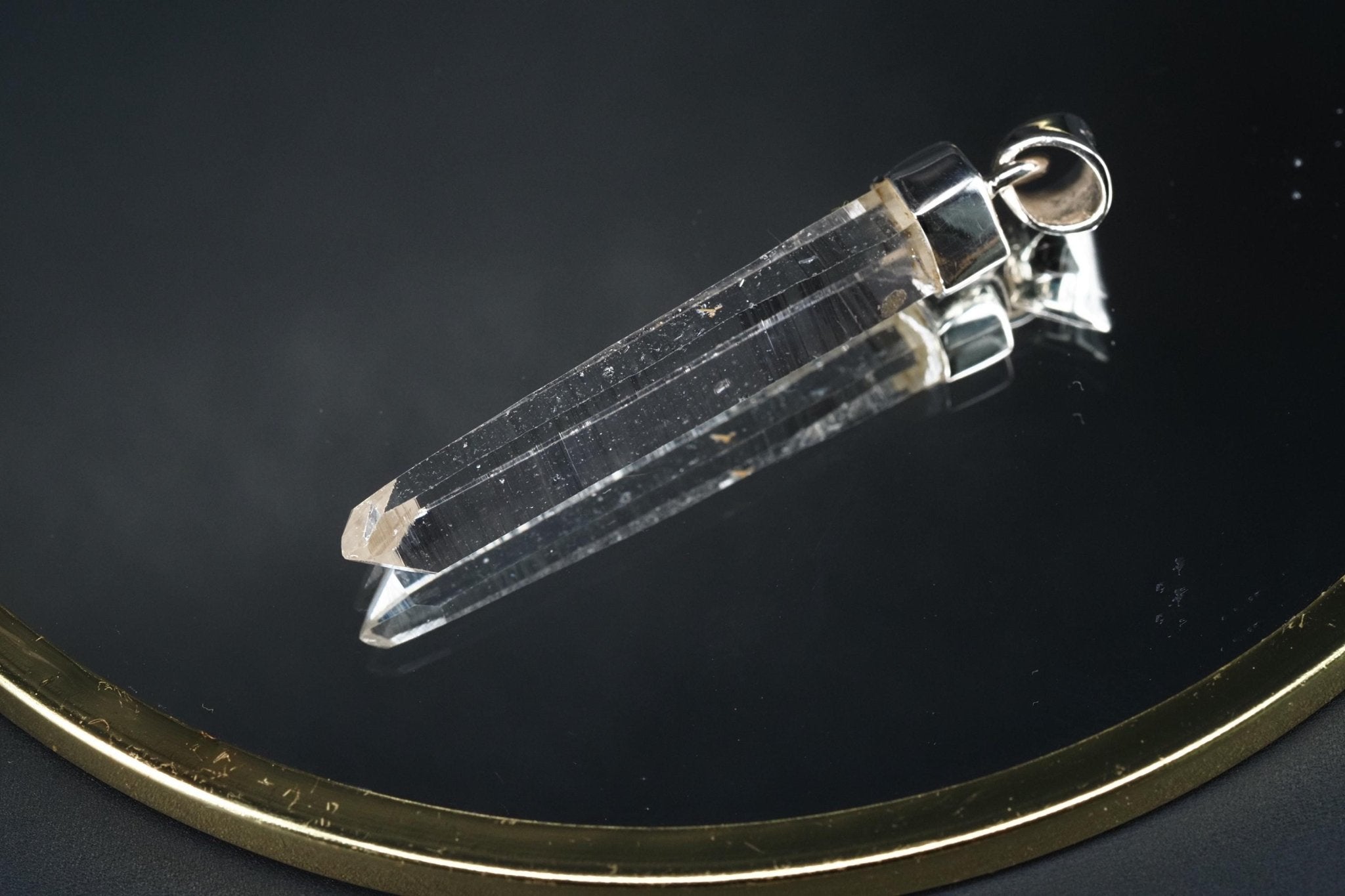 Lemurien Bergkristall Anhänger Silber Länge 49,7mm mit Öse