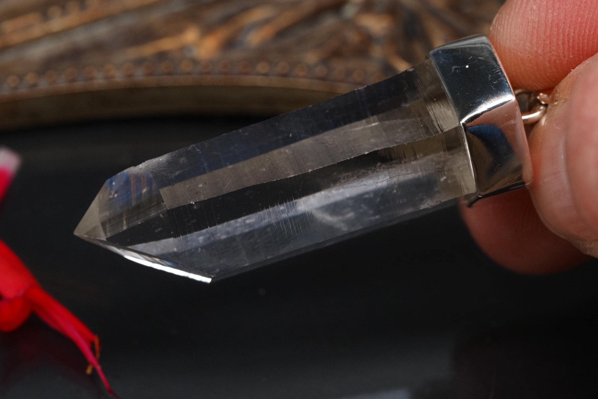 Lemurien Bergkristall Anhänger Silber Länge 49mm mit Öse