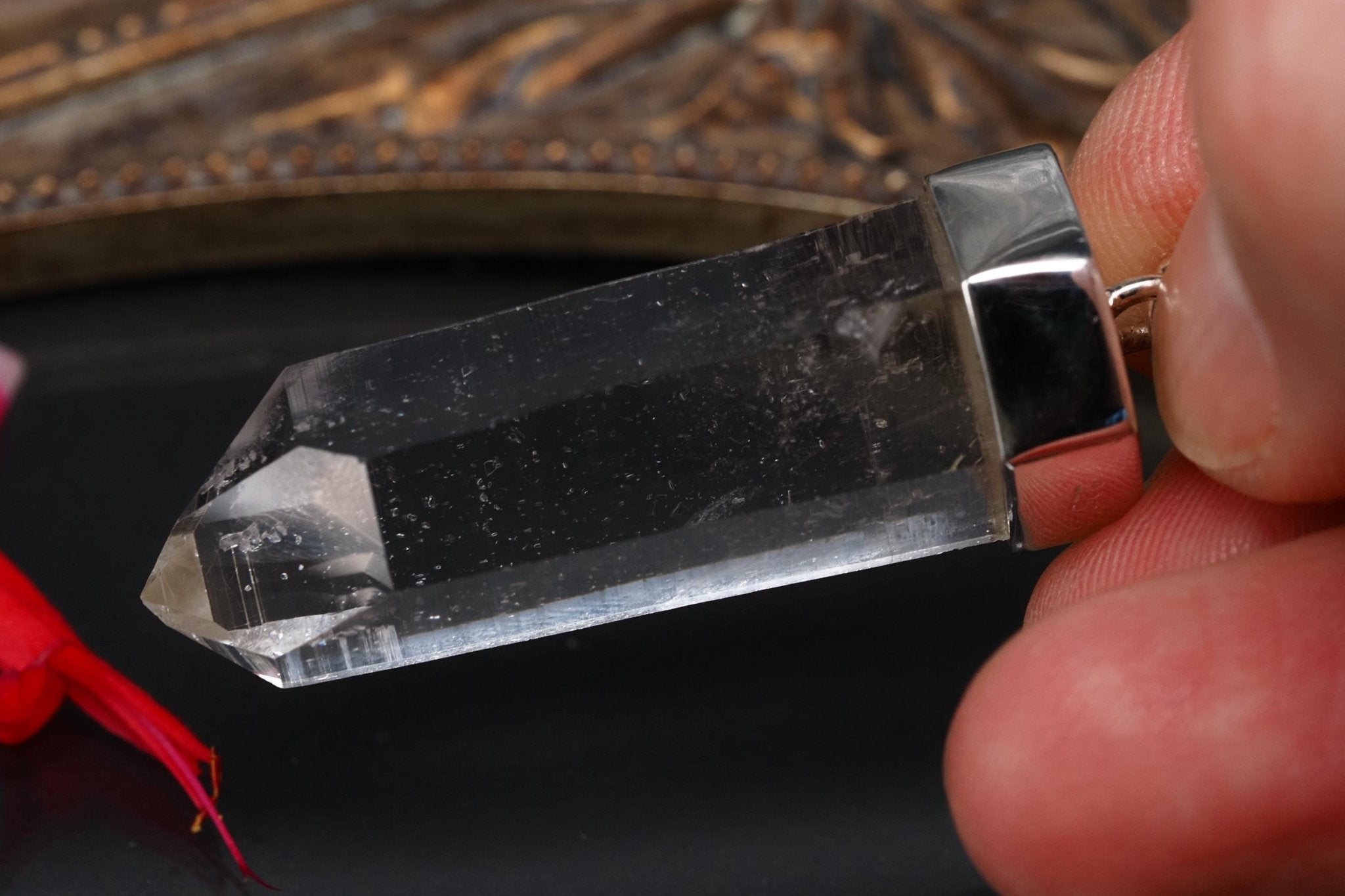 Lemurien Bergkristall Anhänger Silber Länge 49mm mit Öse