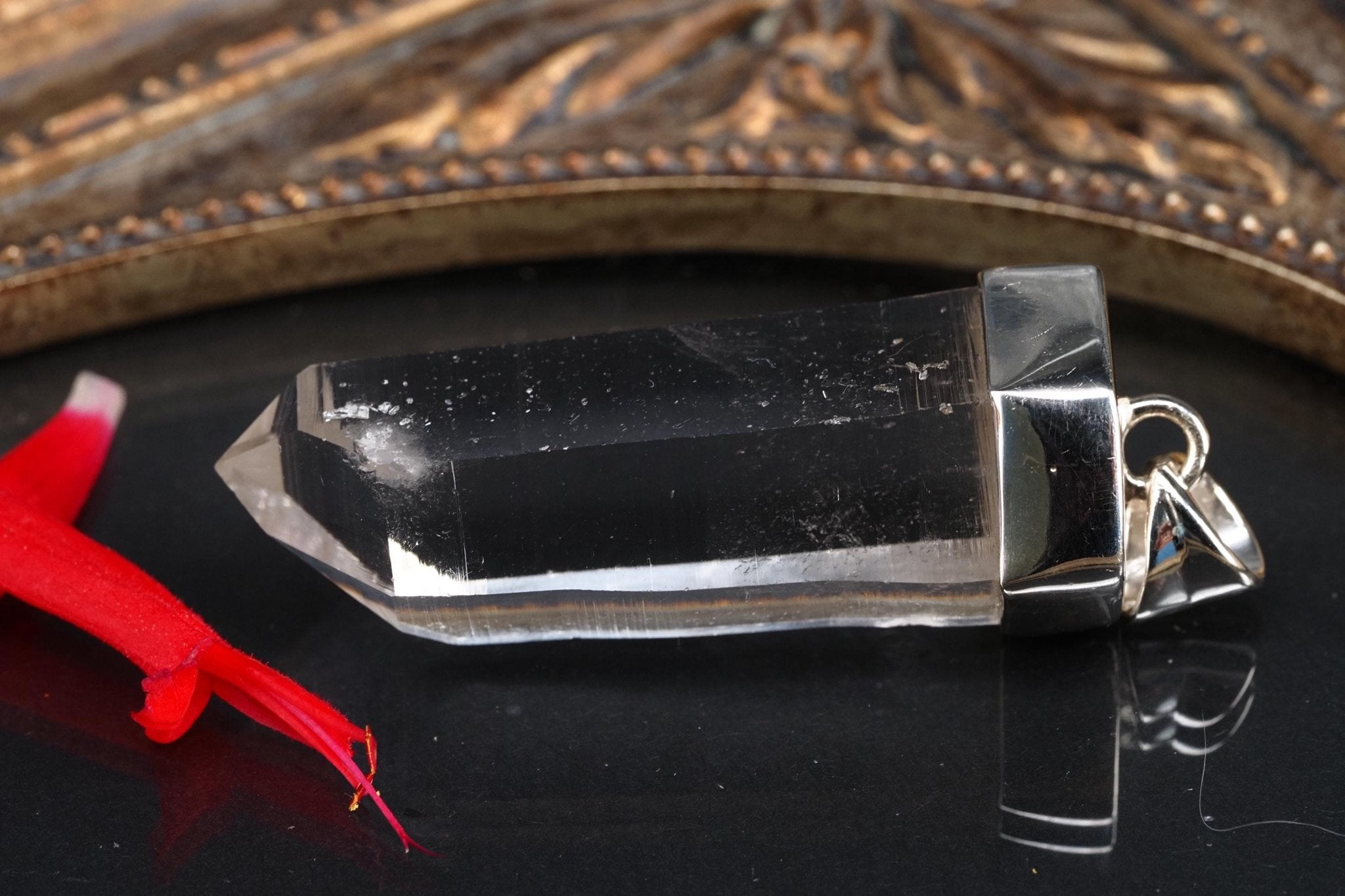 Lemurien Bergkristall Anhänger Silber Länge 49mm mit Öse