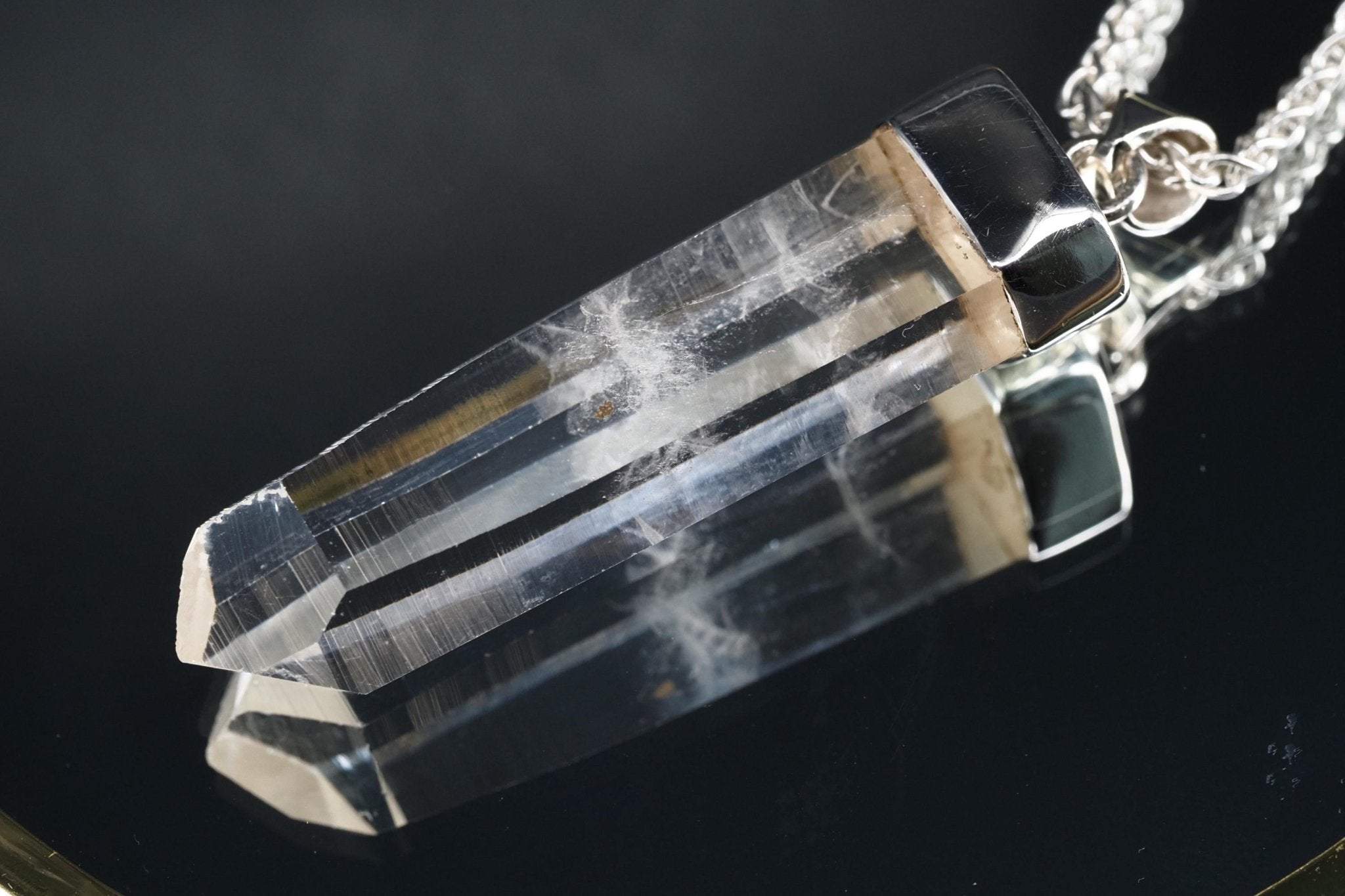 Lemurien Bergkristall Anhänger Silber Länge 54,7mm mit Öse