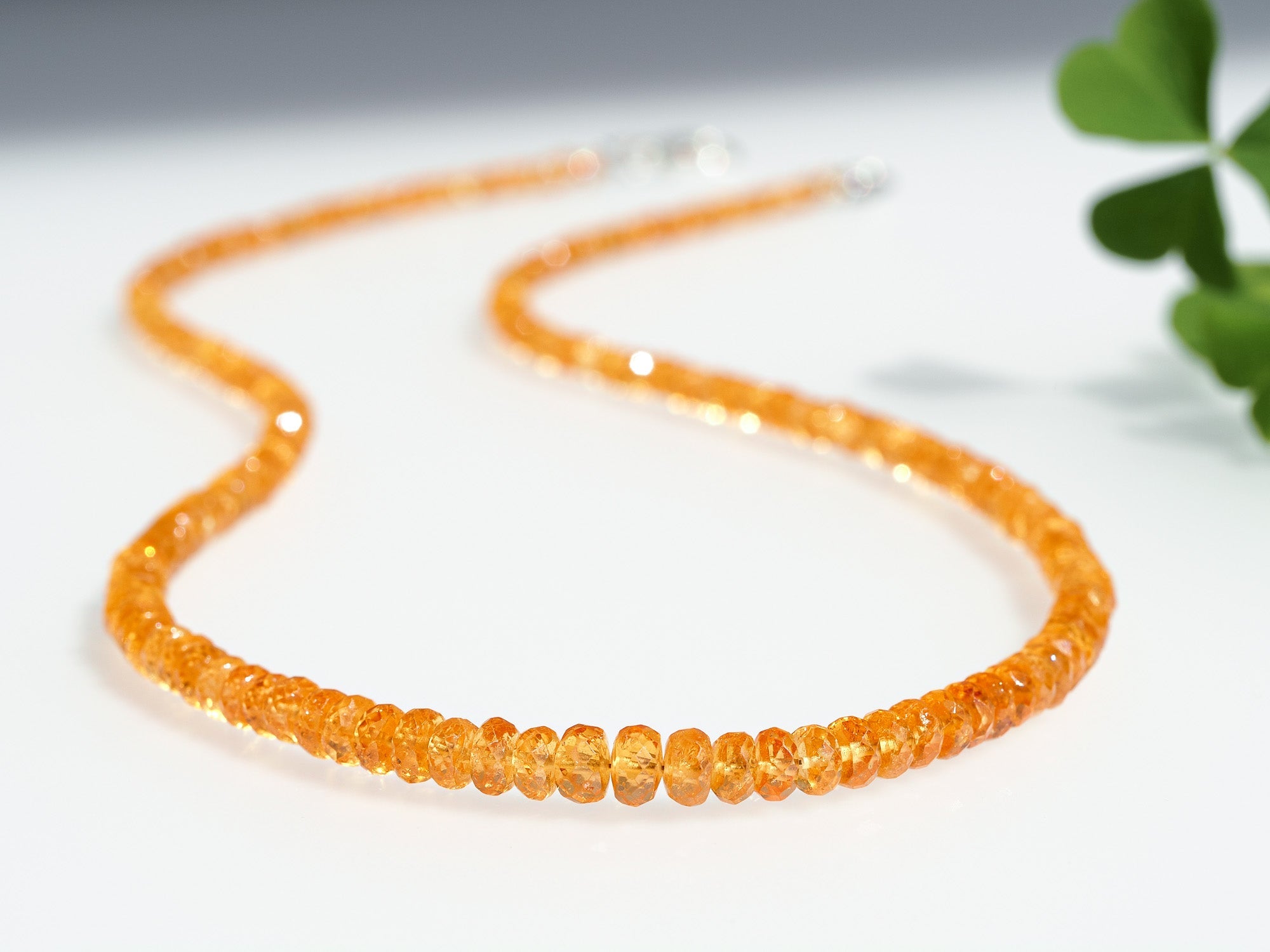 Mandarin Granat Kette 925 Silber – leuchtend & selten