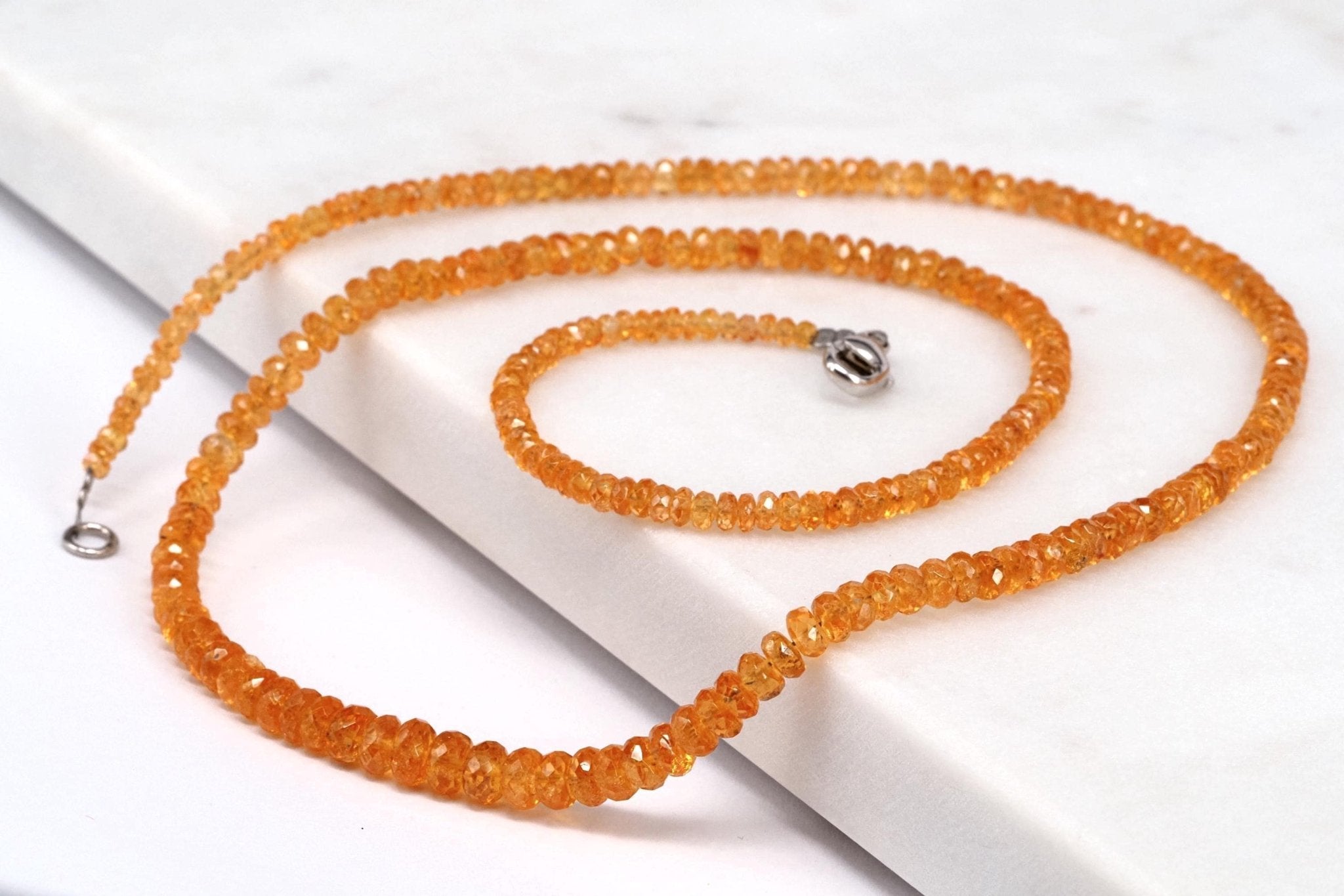 Mandarin Granat Kette lang orange Spessartin 55cm