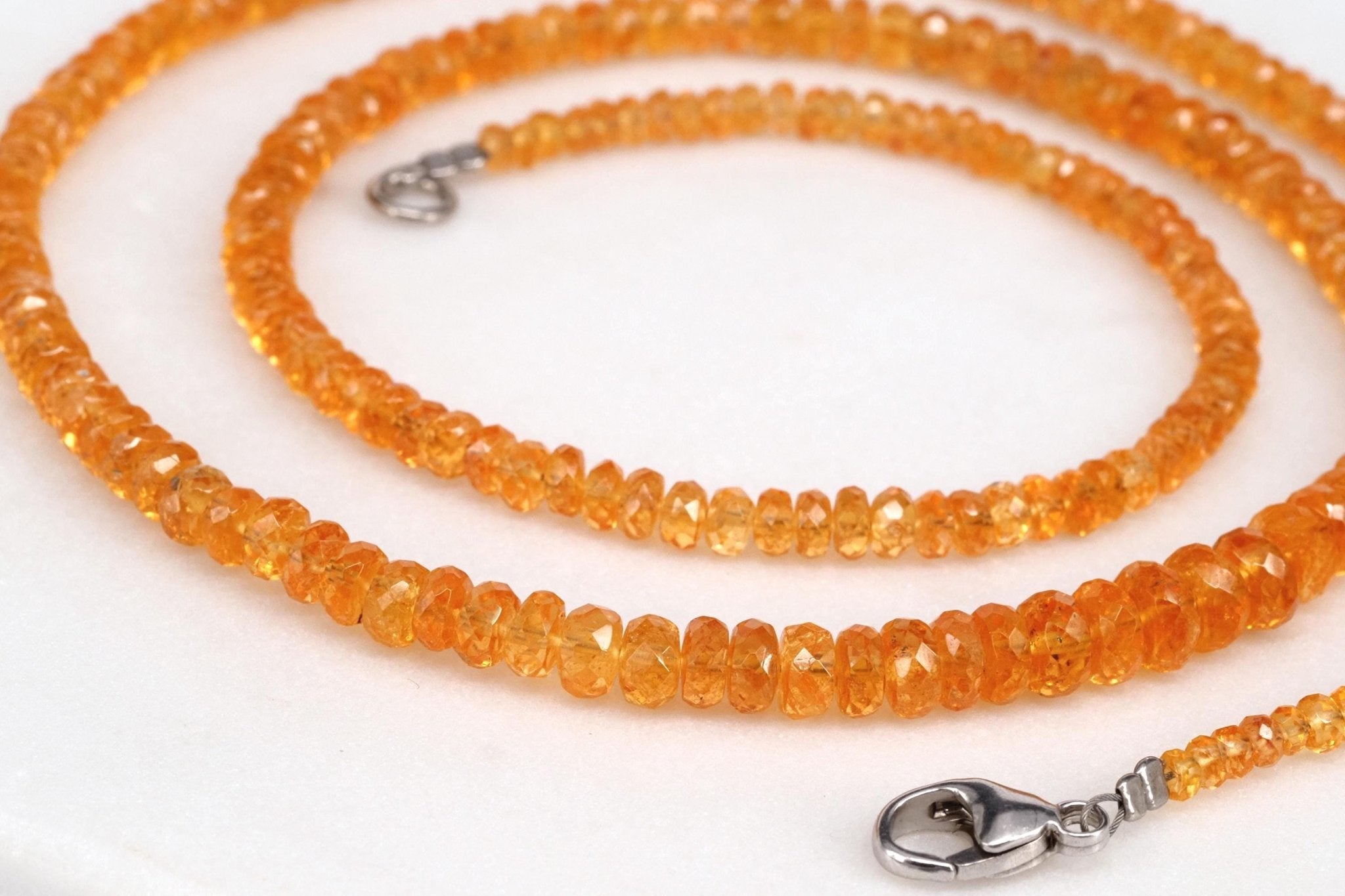 Mandarin Granat Kette lang orange Spessartin 55cm