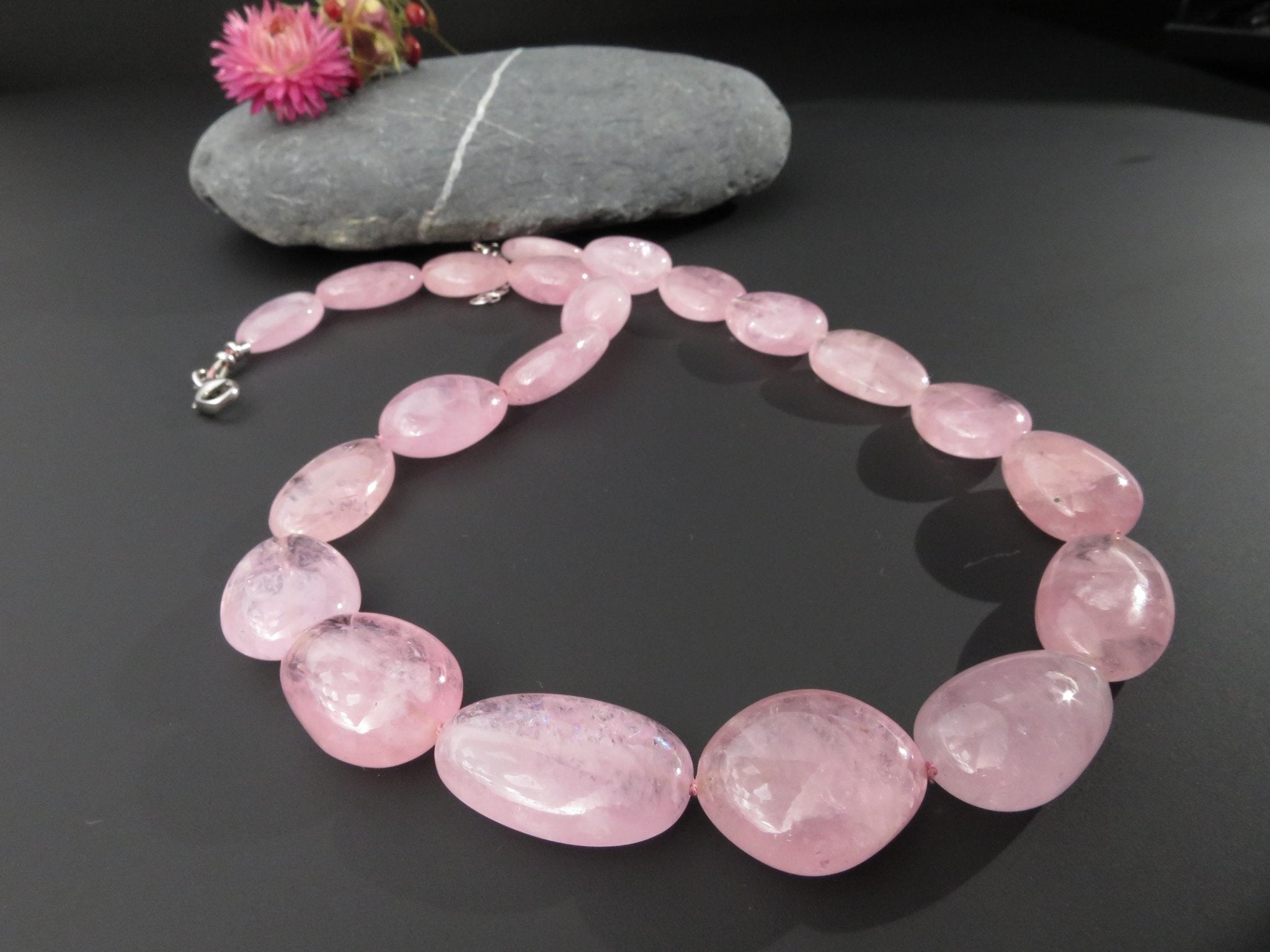 Morganit Kette rosa Edelstein Collier in AAA Qualität