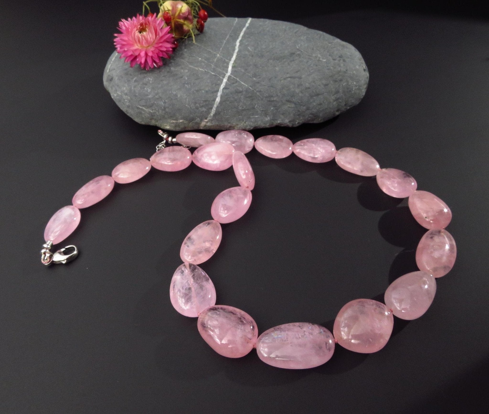 Morganit Kette rosa Edelstein Collier in AAA Qualität