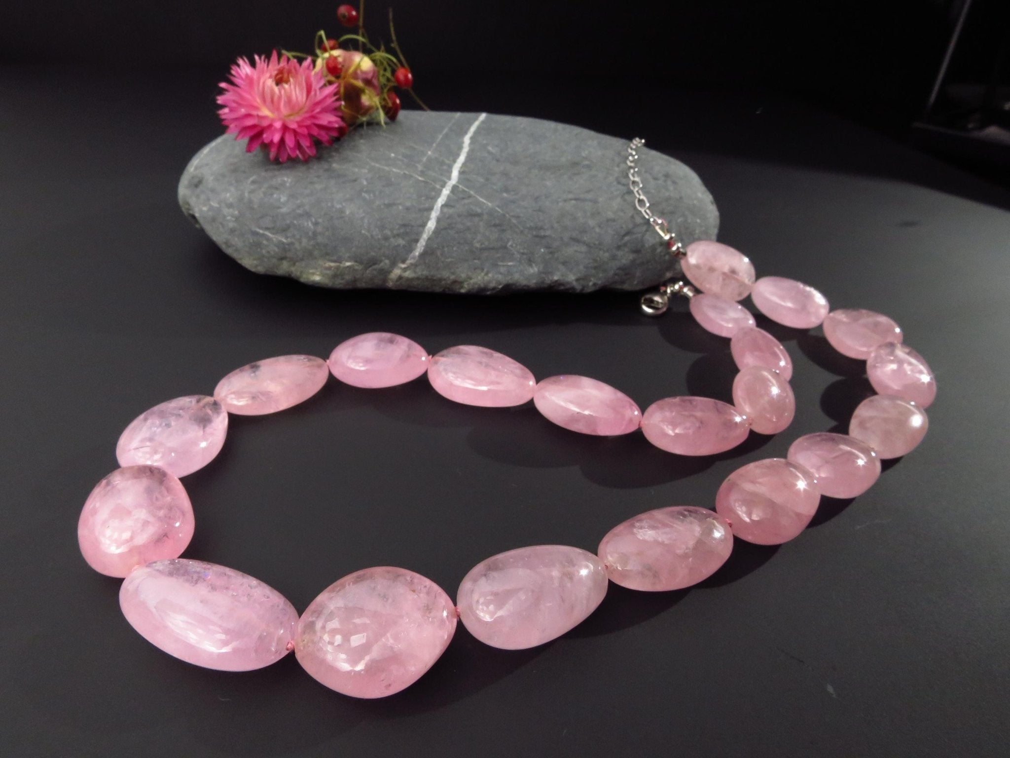 Morganit Kette rosa Edelstein Collier in AAA Qualität