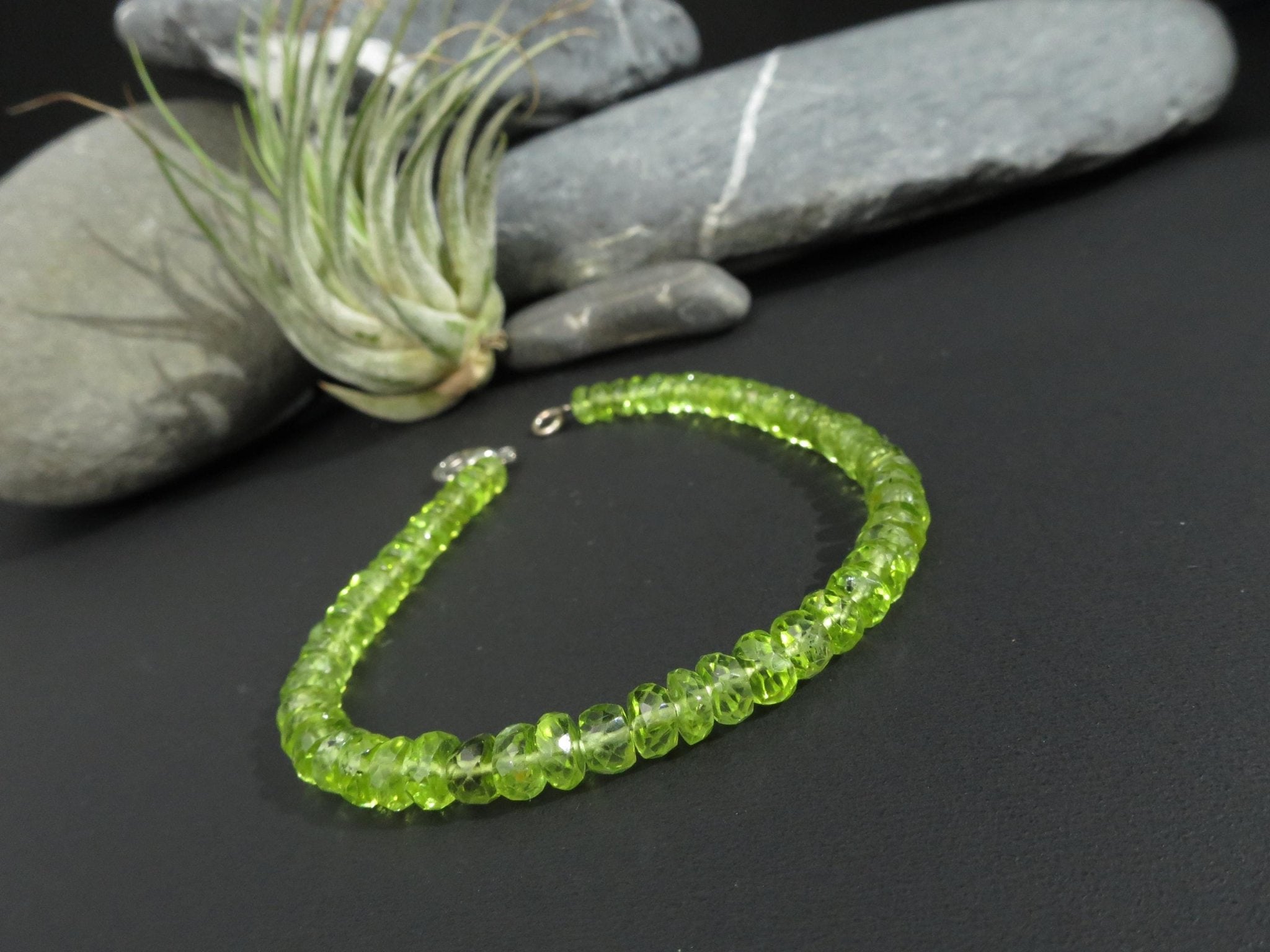 Peridot Armband grünes Edelstein Armband Edelstahl