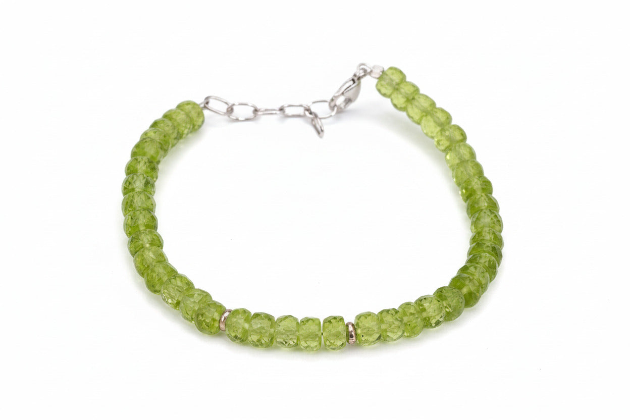 Peridot Armband grünes Edelsteinarmband 16,5 - 19,5 cm