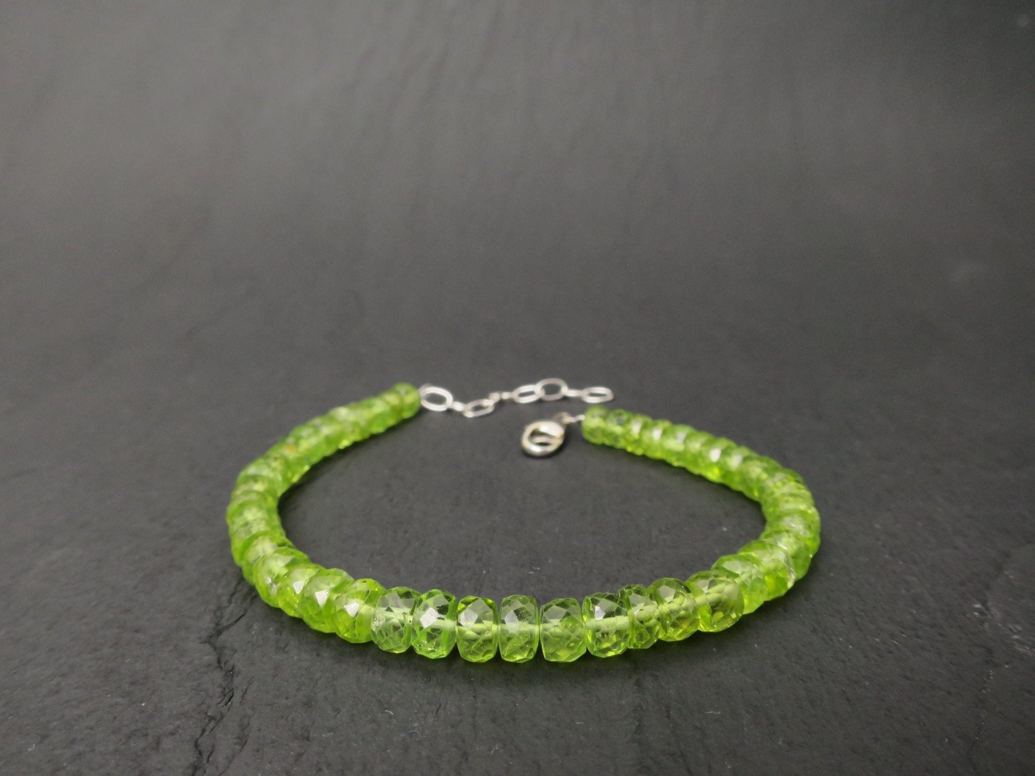 Peridot Armband grünes Edelsteinarmband 18,5 - 22cm