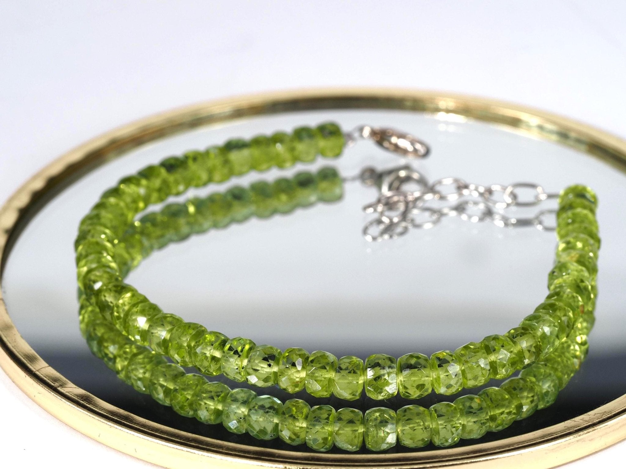 Peridot Armband grünes Edelsteinarmband 18,5 - 22cm