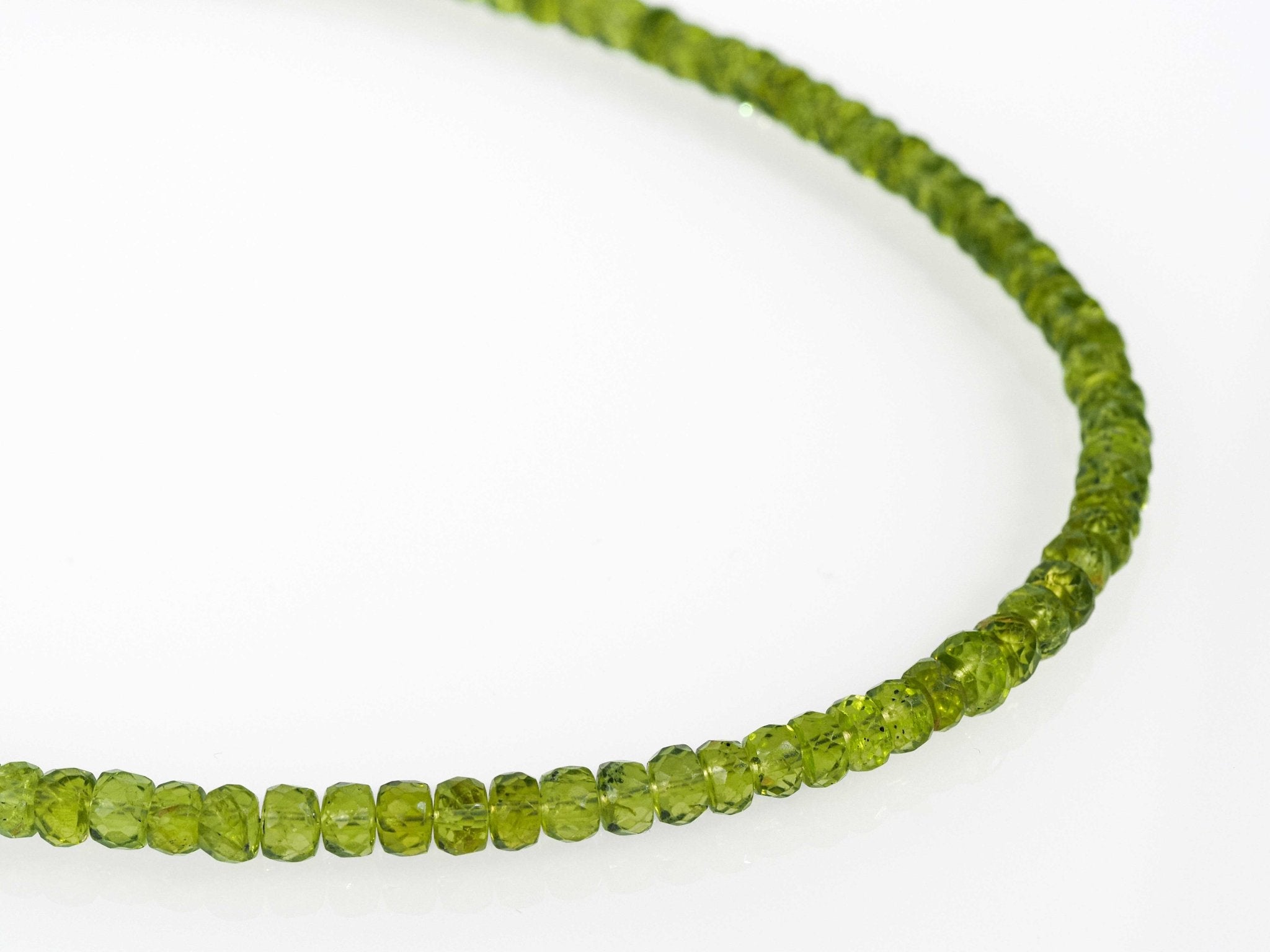 Peridot Kette grün 42,5cm plus 5cm Sterling Silber