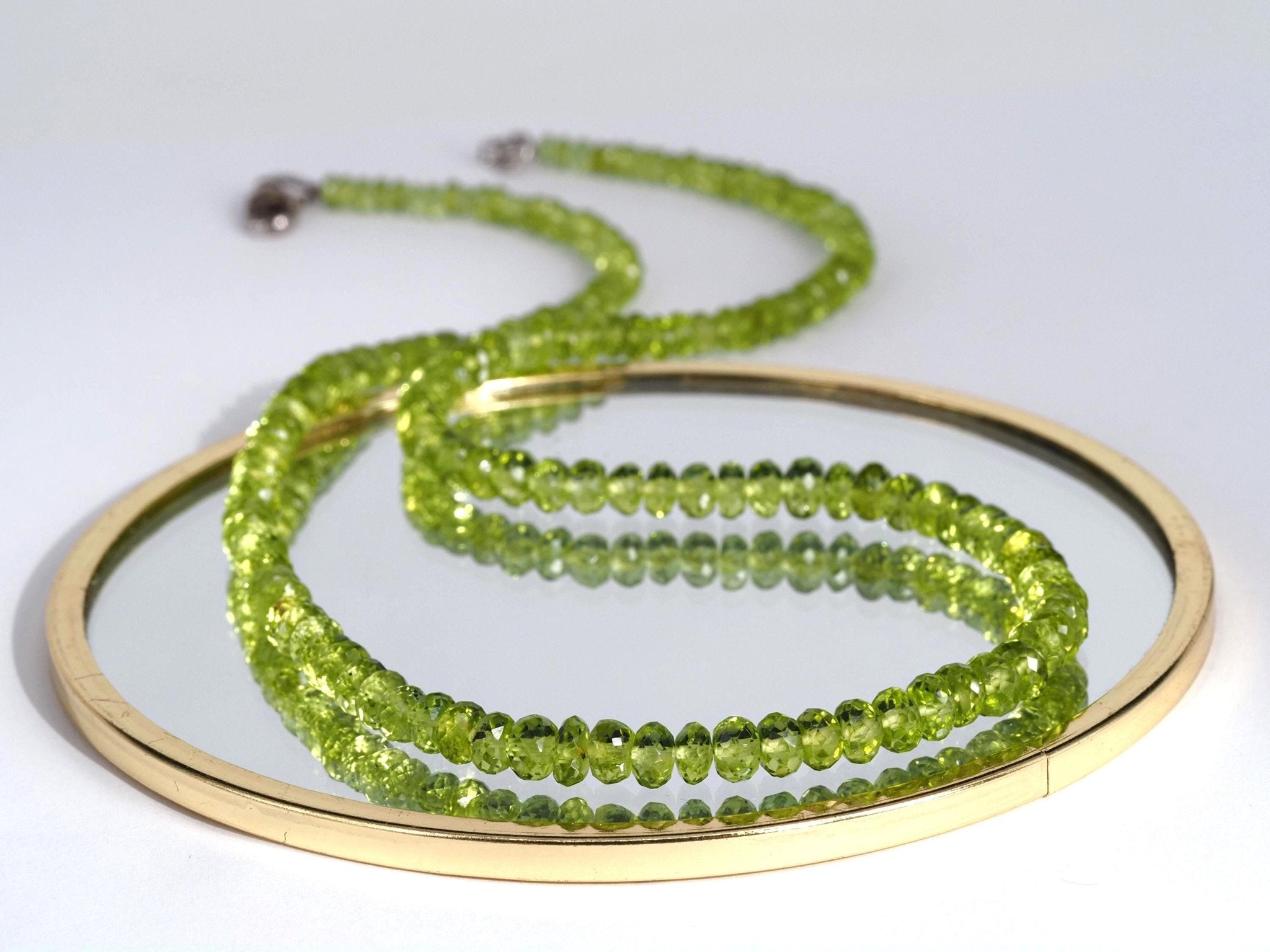 Peridot Kette grün 46cm Edelsteinkette Sterling Silber