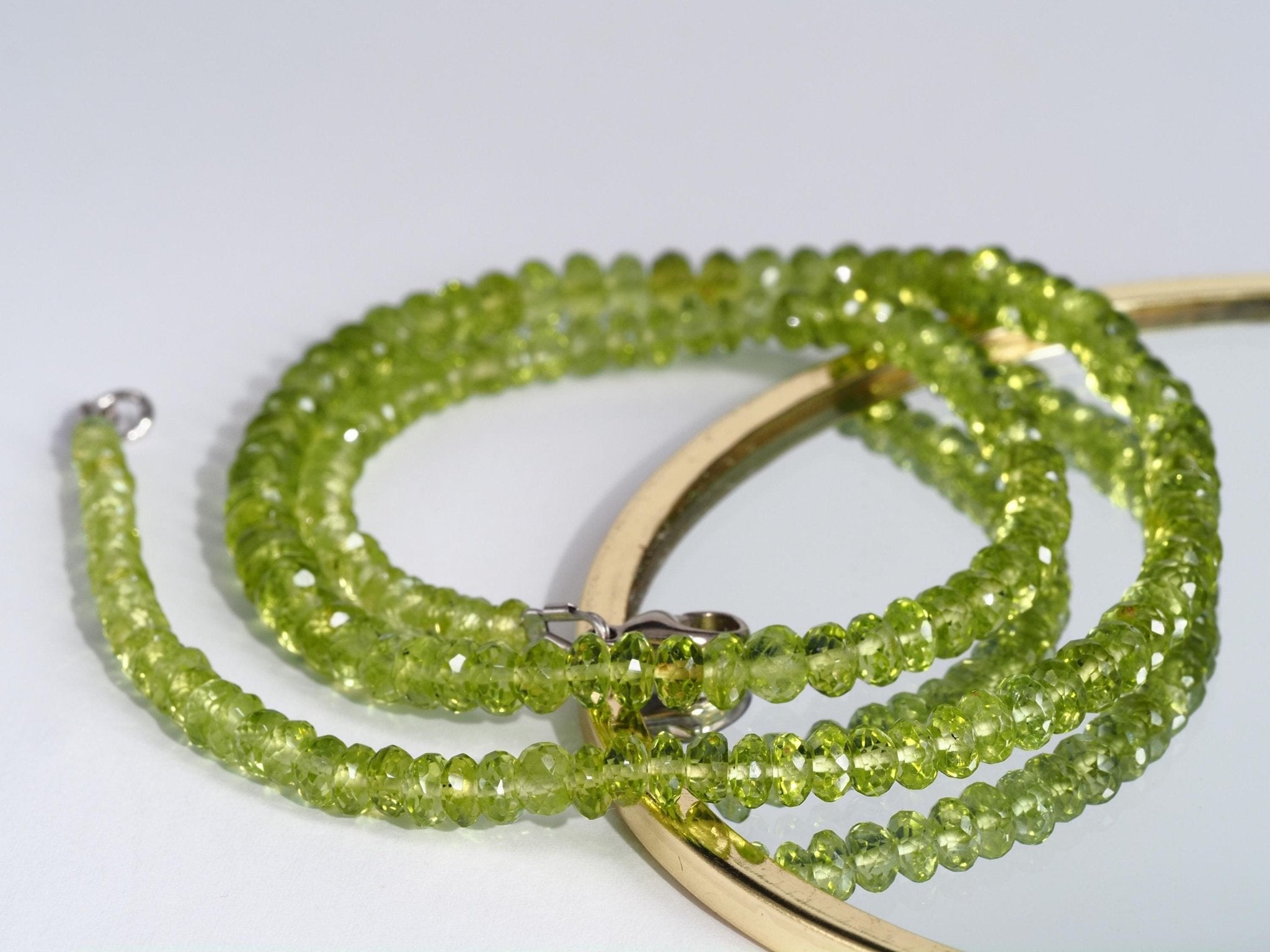 Peridot Kette grün 46cm Edelsteinkette Sterling Silber