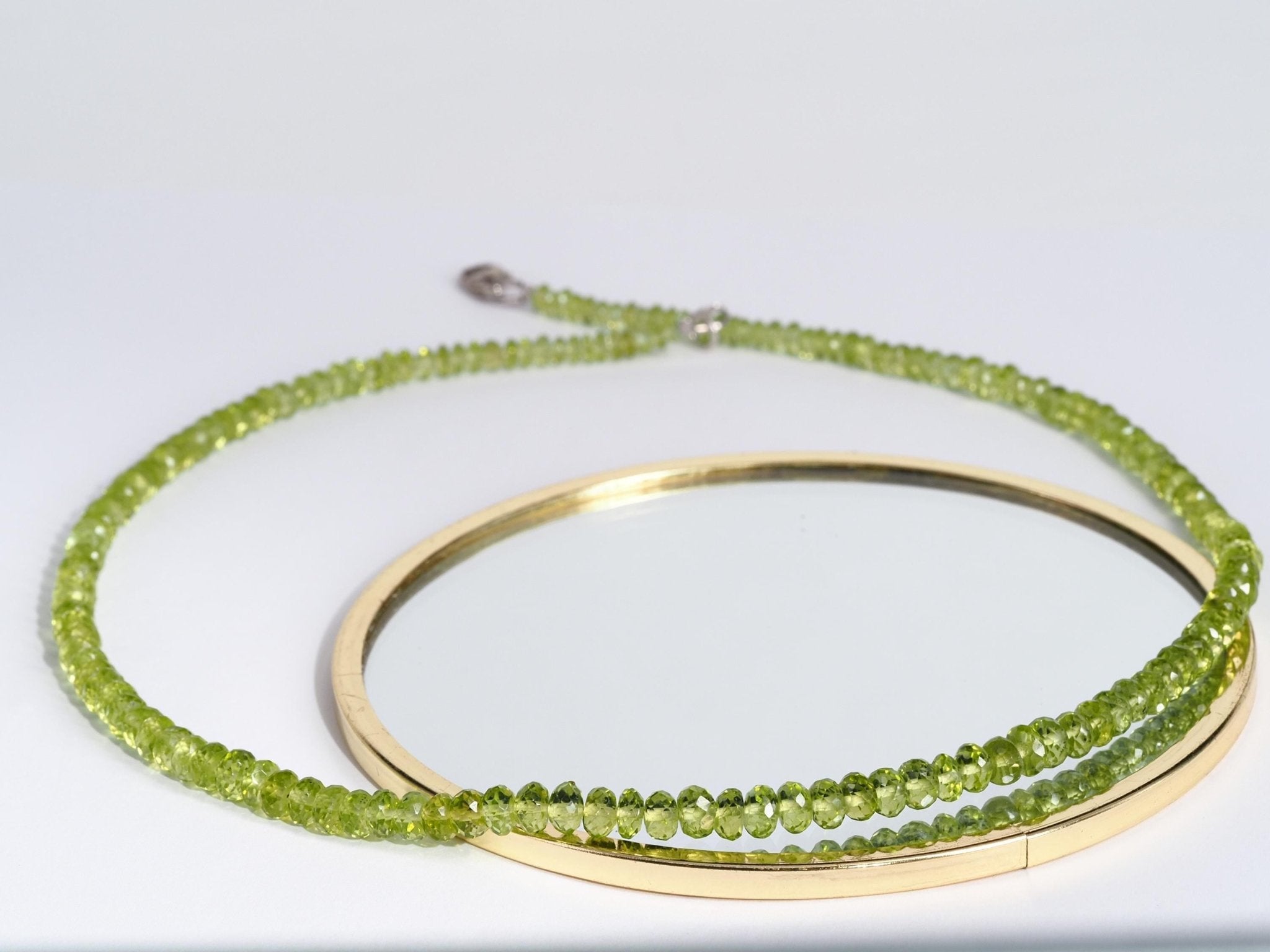 Peridot Kette grün 46cm Edelsteinkette Sterling Silber