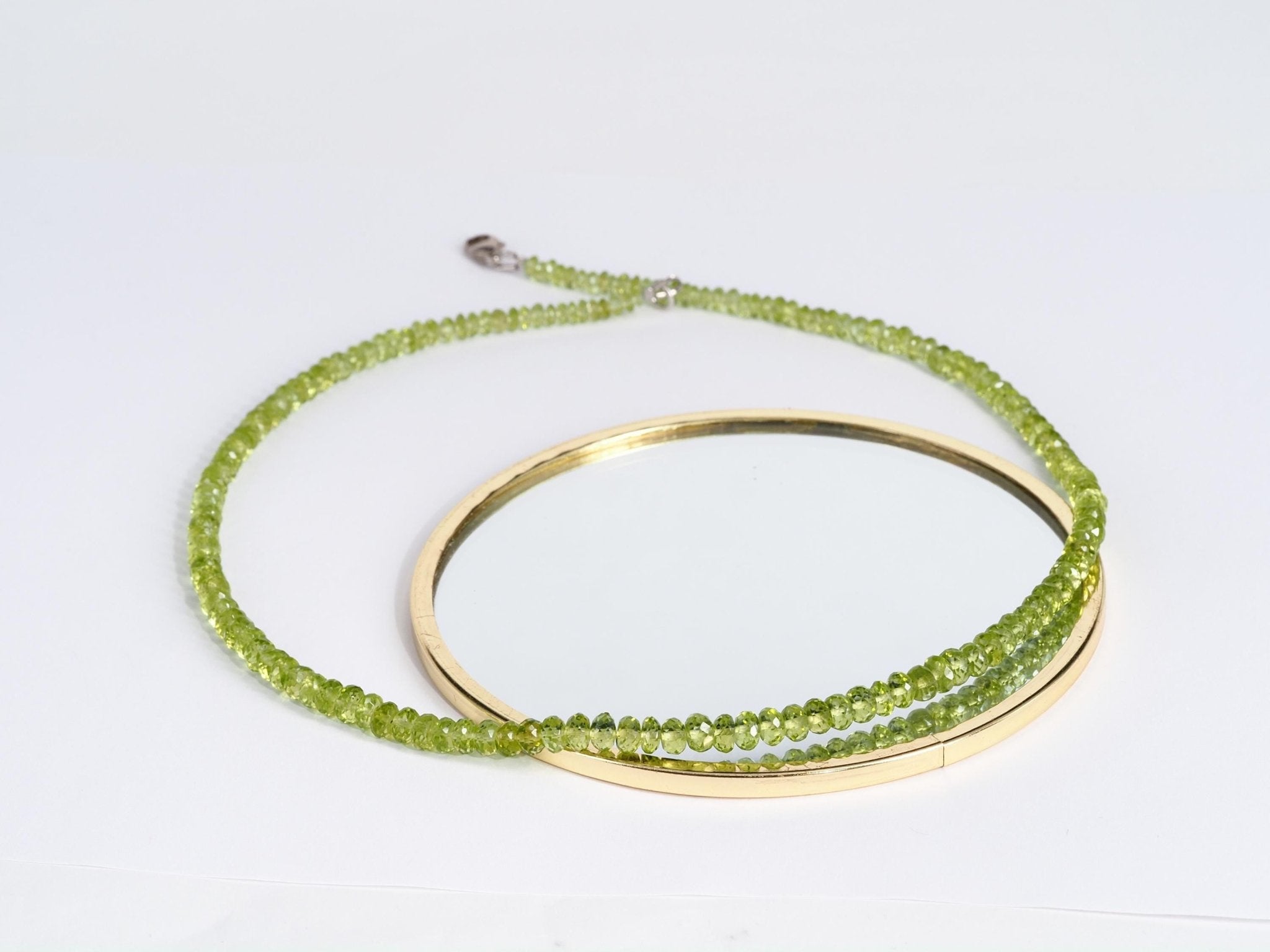 Peridot Kette grün 46cm Edelsteinkette Sterling Silber