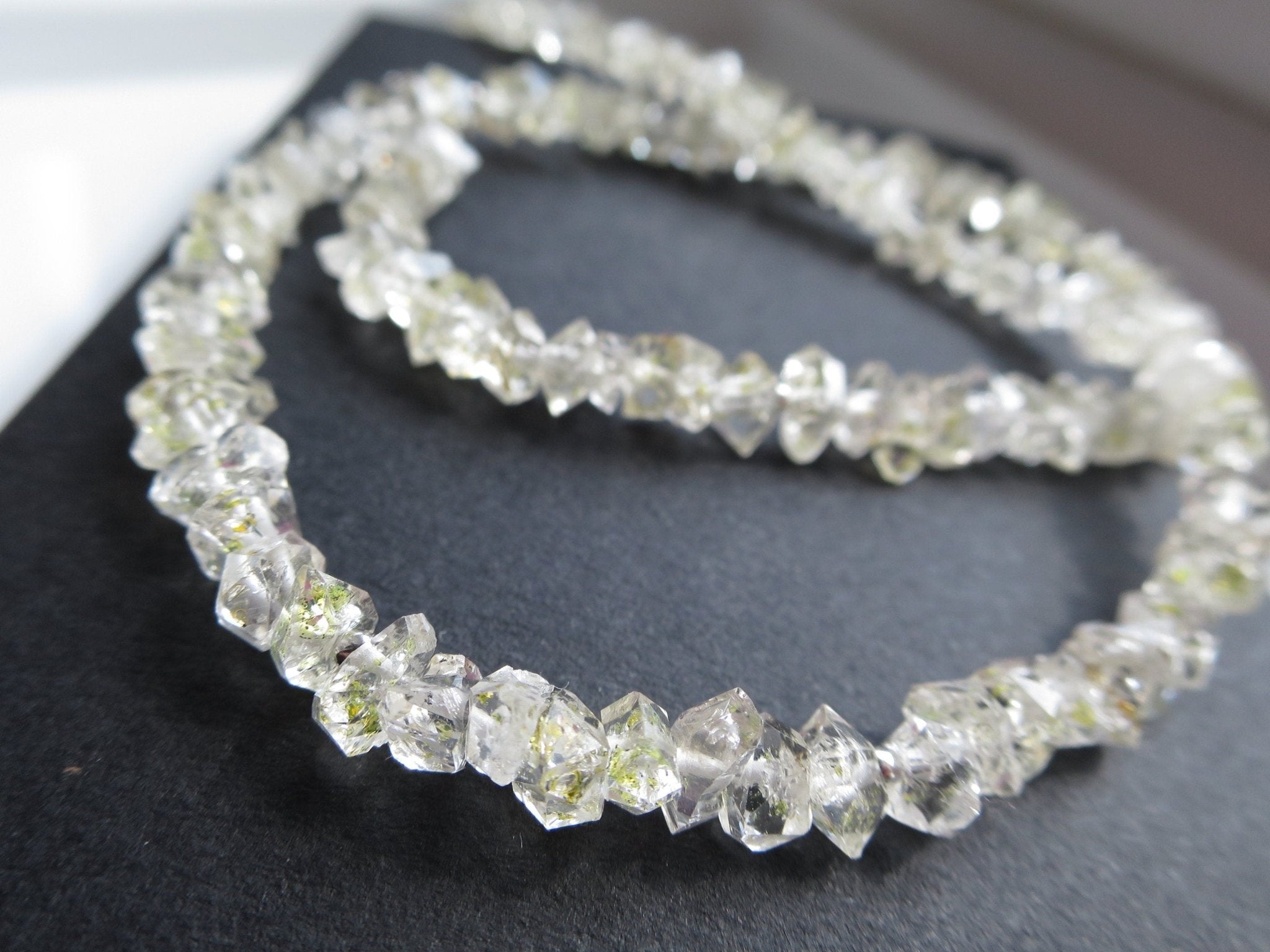 Petroleum Diamant Quarz Kette Herkimer Edelstein Collier