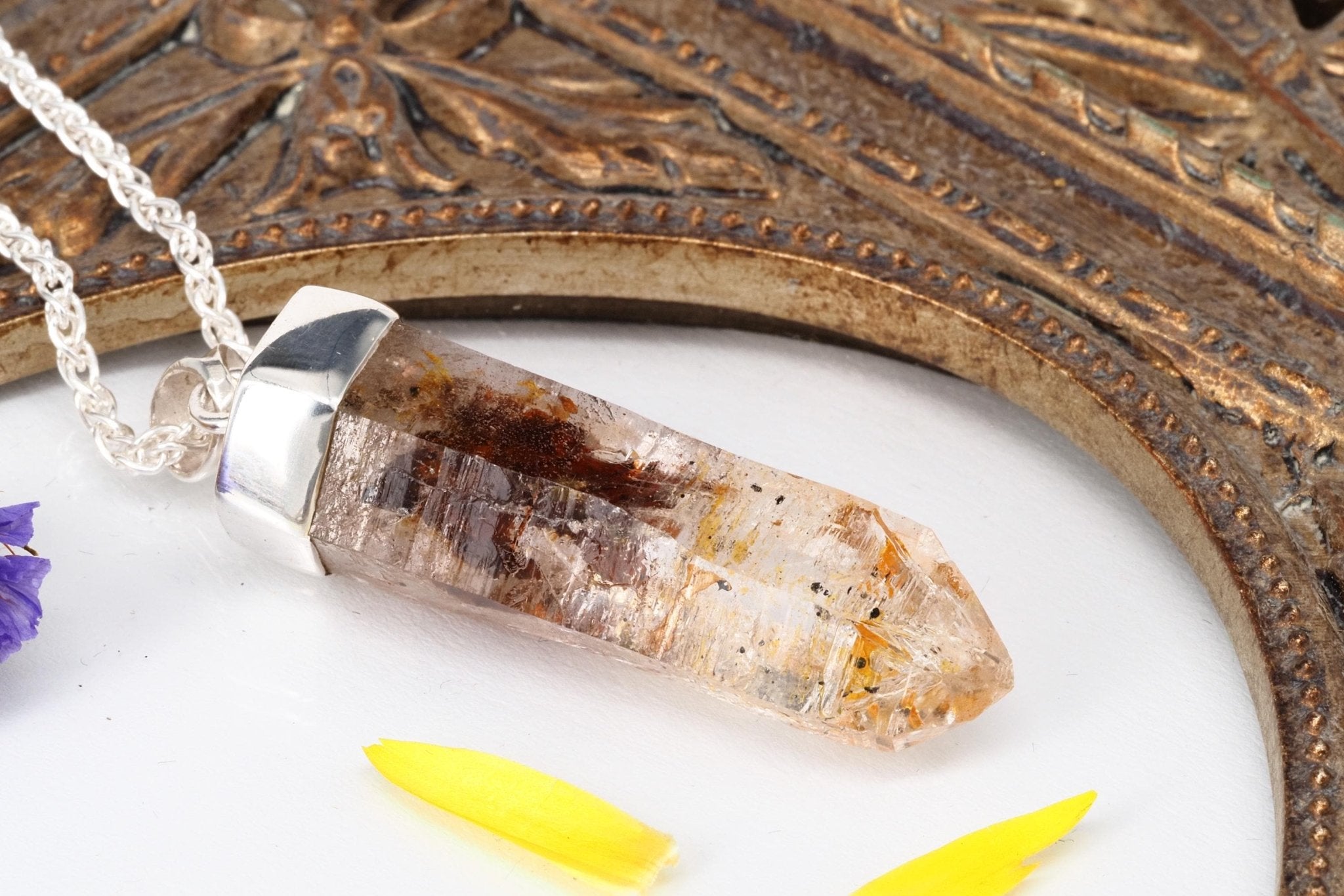 Petroleum Quarz Anhänger Silber Firefly Kristall