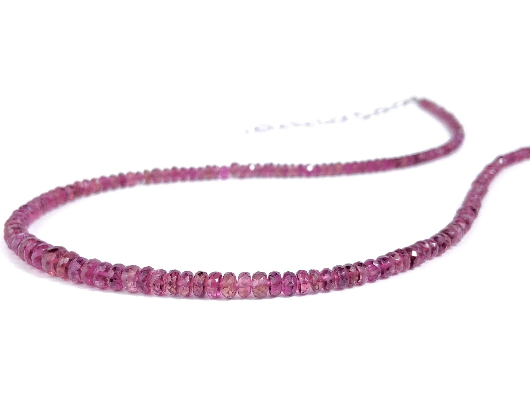 Pink Turmalin Kette natürliches rosa Edelstein Collier