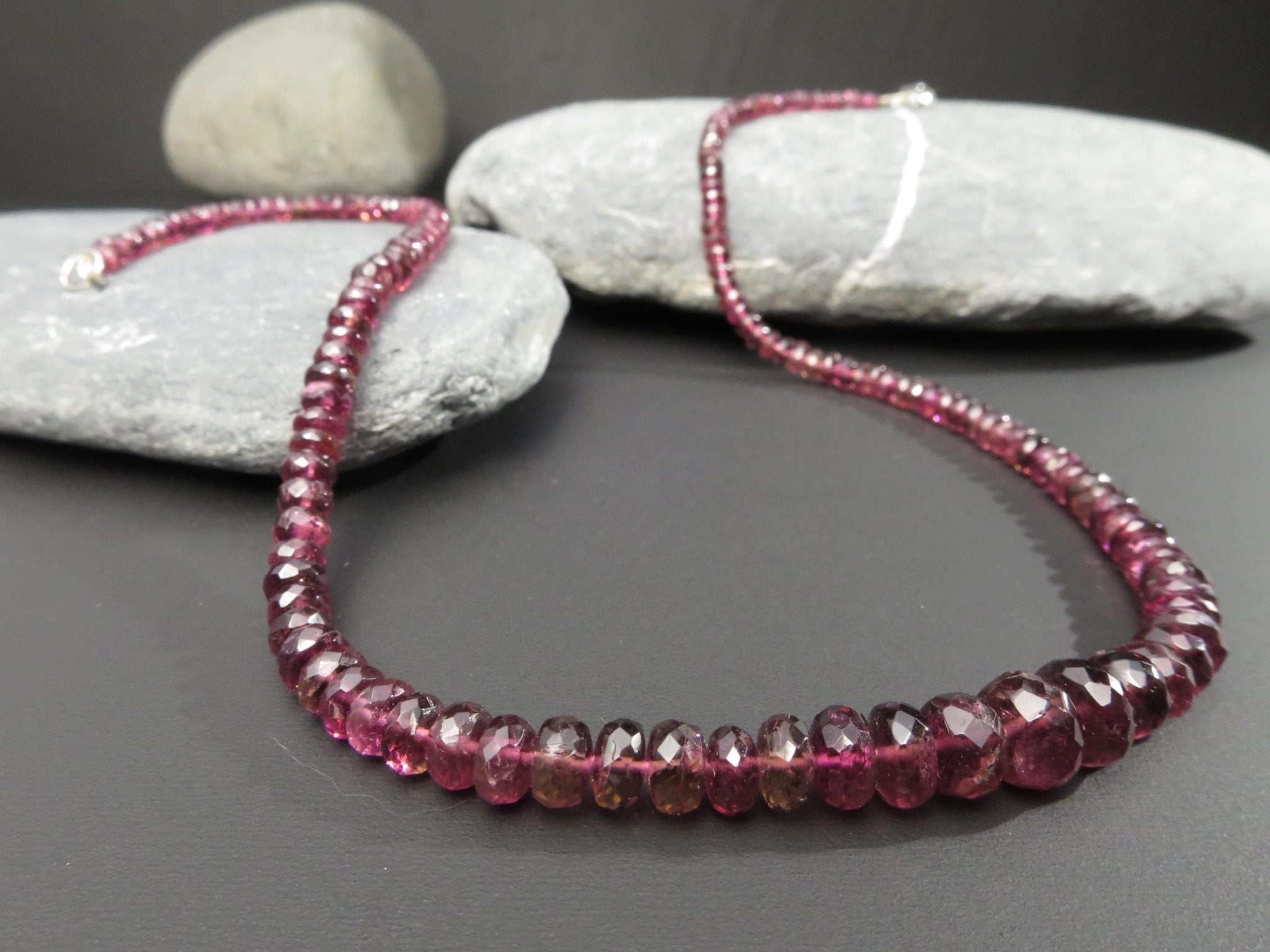 Pink Turmalin Kette Rubellit Turmalin Edelstein Collier rosarot facettiert