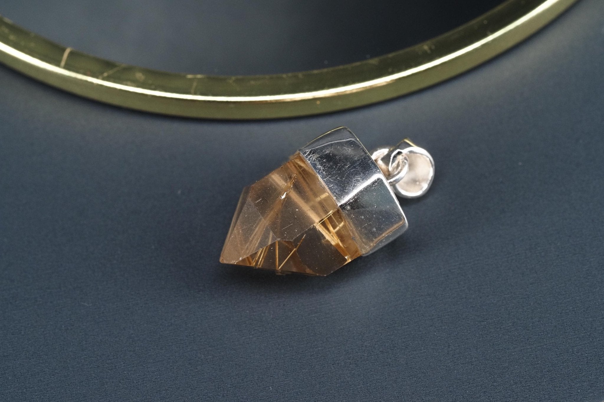 Rutilquarz Anhänger Silber Brasilien Länge mit Öse 27mm