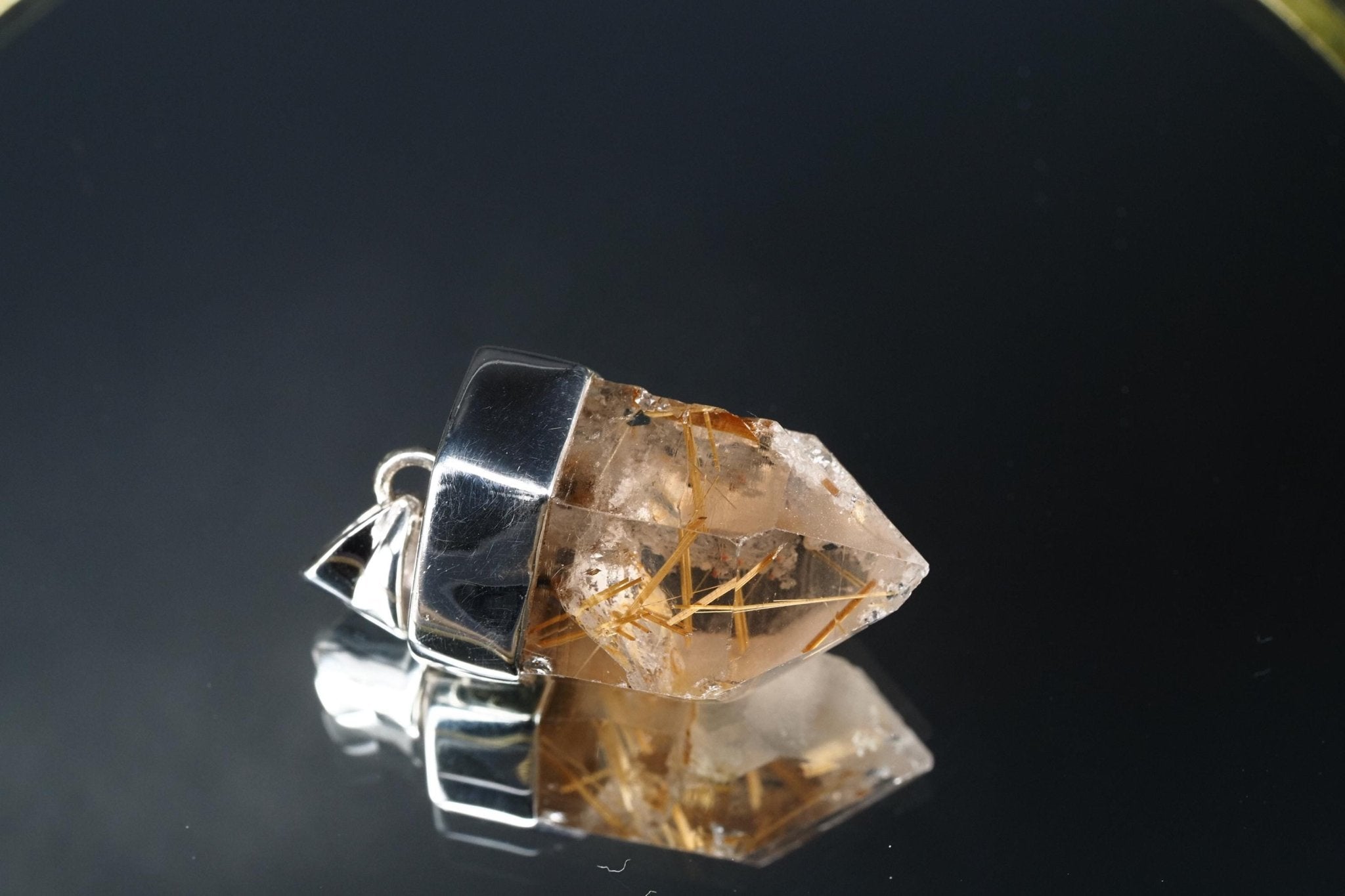 Rutilquarz Anhänger Silber Brasilien Länge mit Öse 34mm