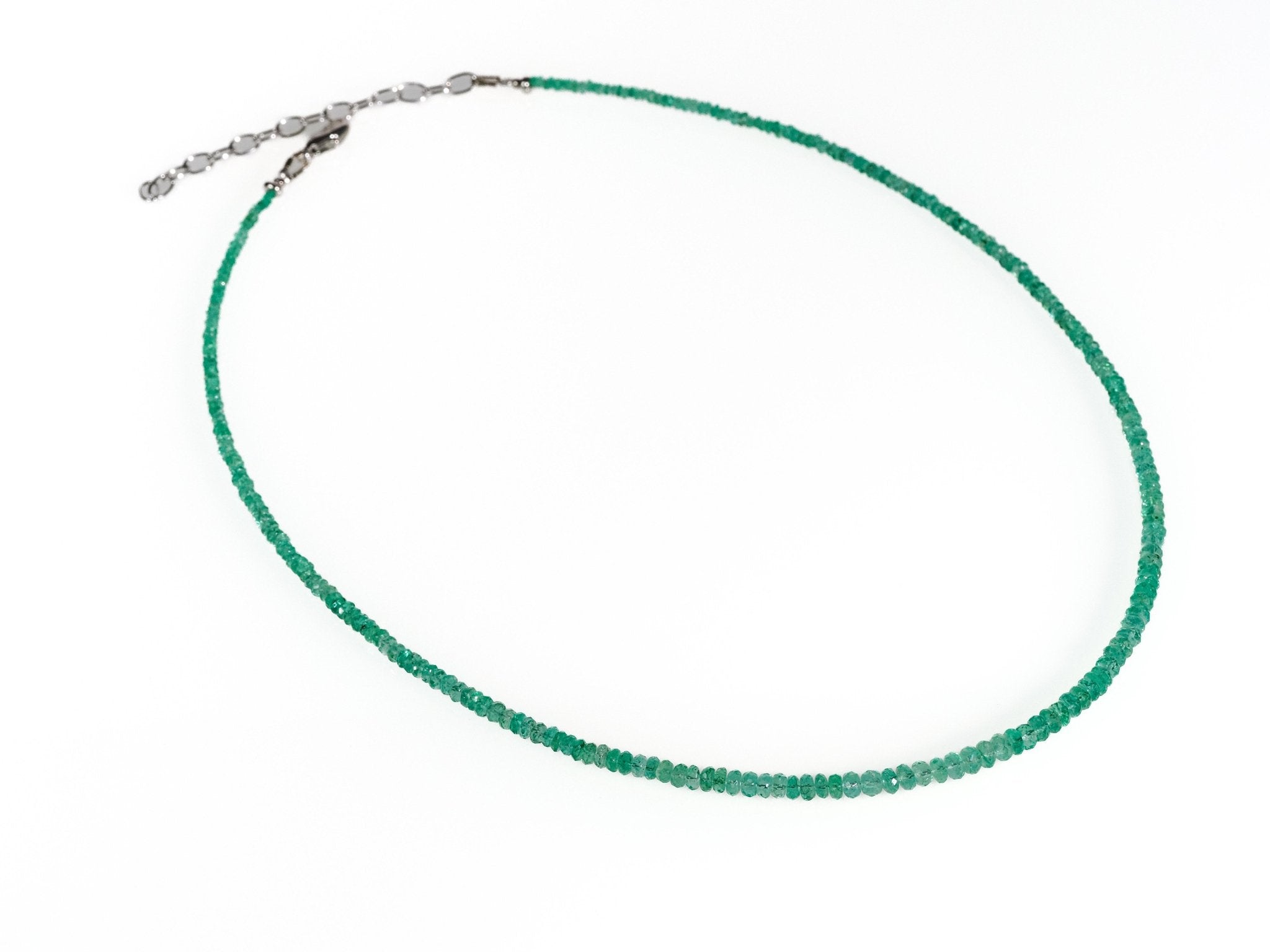 Smaragd Kette aus Äthiopien mit 925er Silber Verschluss