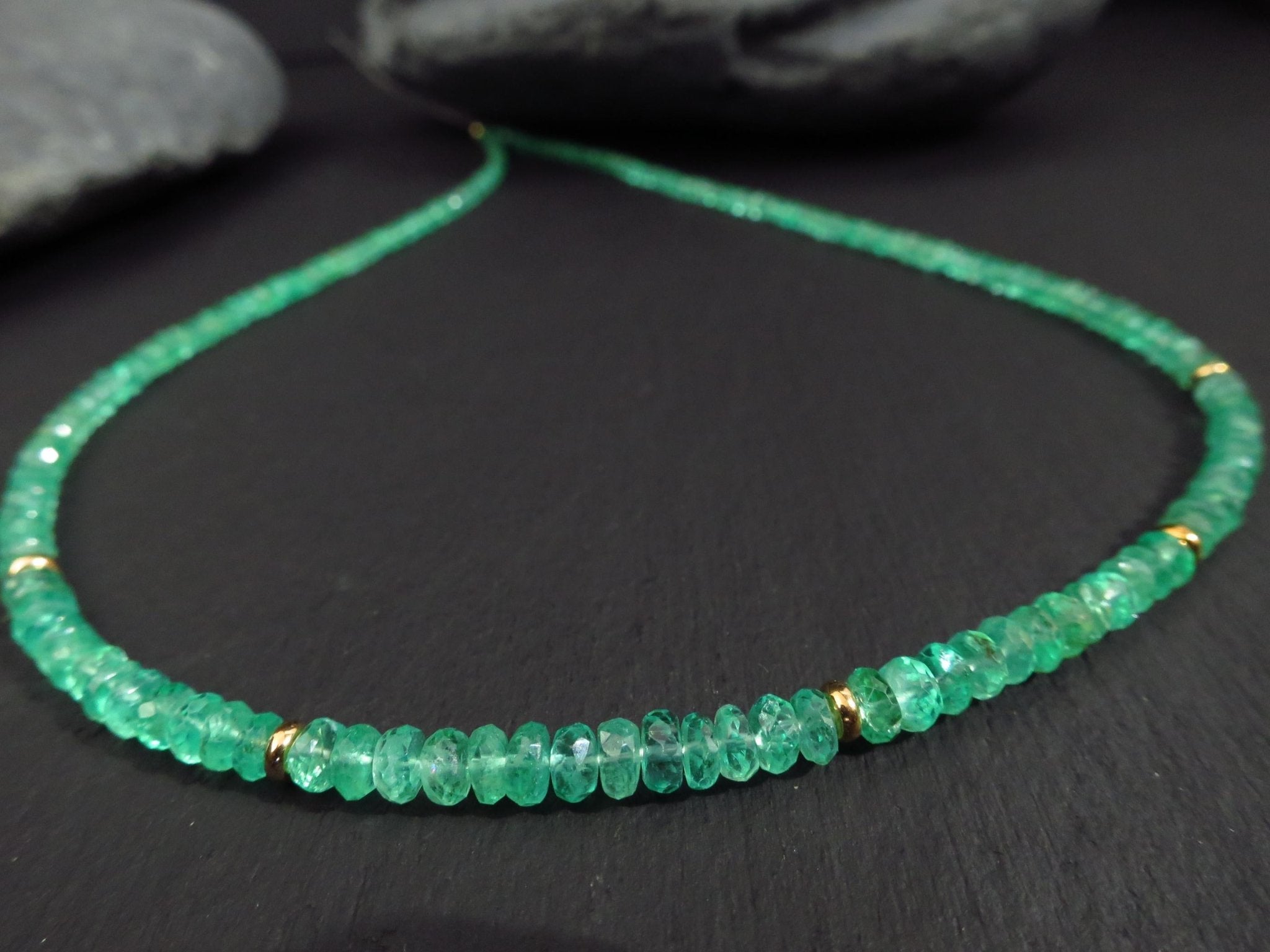 Smaragd Kette Kolumbien 9 Karat Gold Verschluss