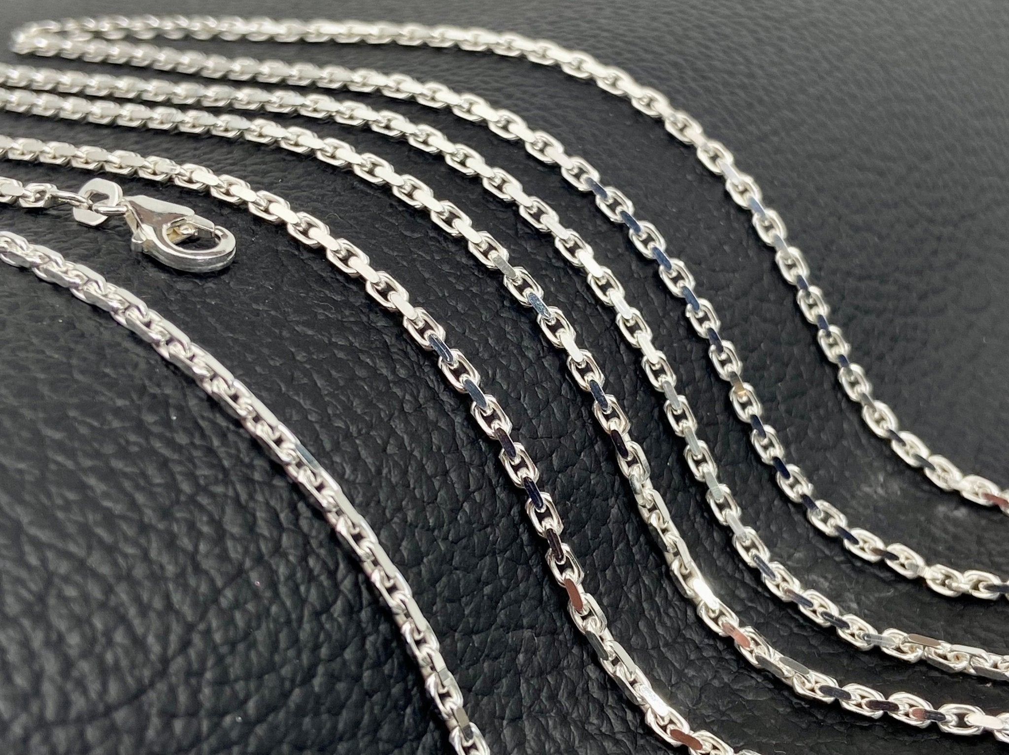 Sterling Silber Kette 42cm schmale Öse für Anhänger 2mm