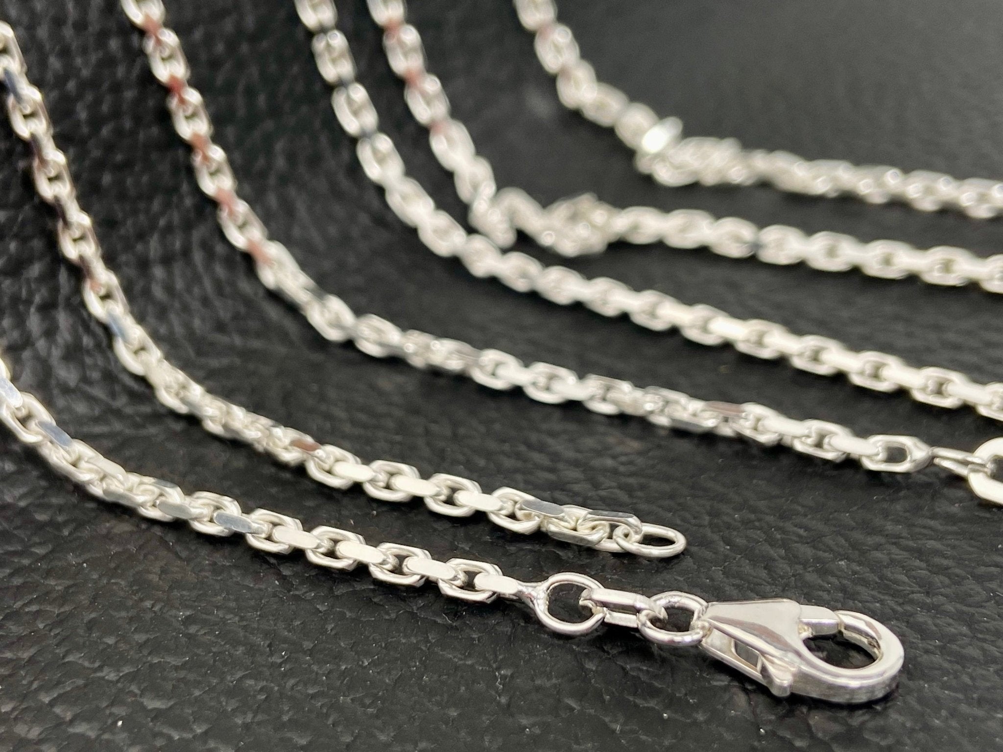 Sterling Silber Kette 42cm schmale Öse für Anhänger 2mm