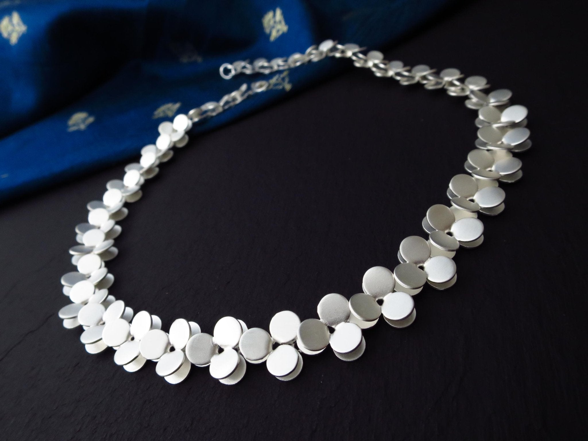 Sterling Silber Kette 43cm solid Blümchenkette