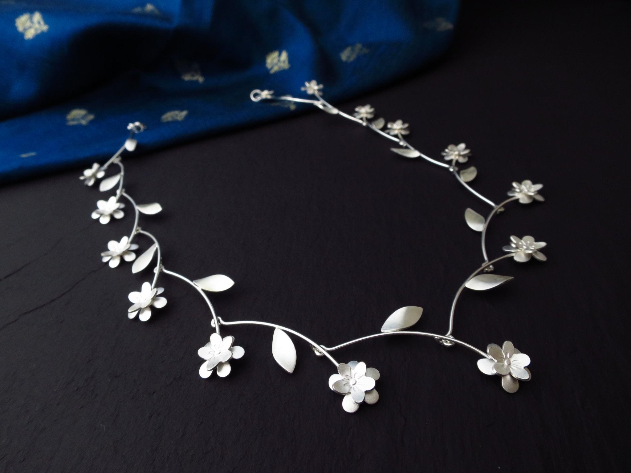 Sterling Silber Kette 43cm solid Gänseblümchen Kette