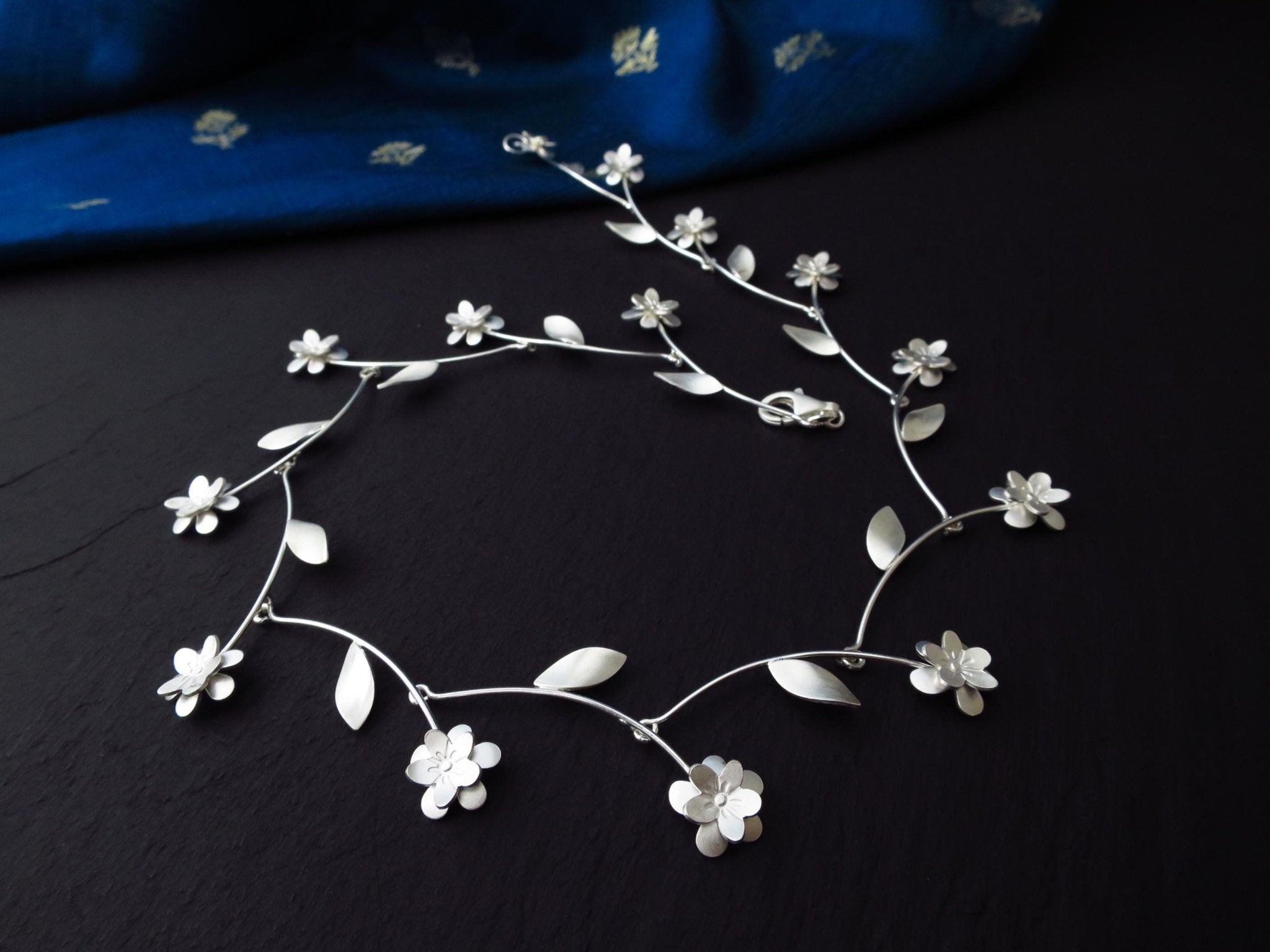 Sterling Silber Kette 43cm solid Gänseblümchen Kette